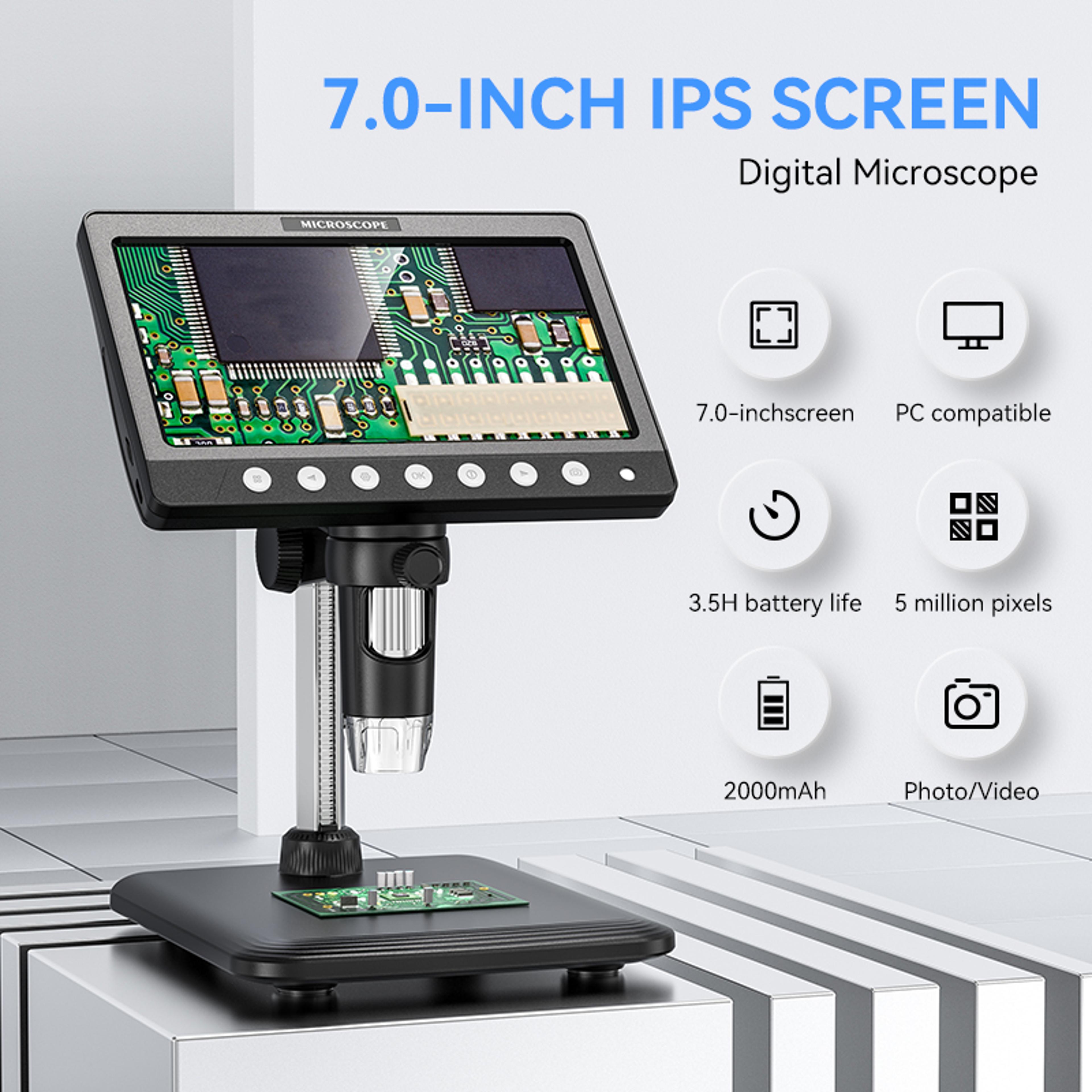 digital coin microscope magnification with video, led lights for coins and circuits