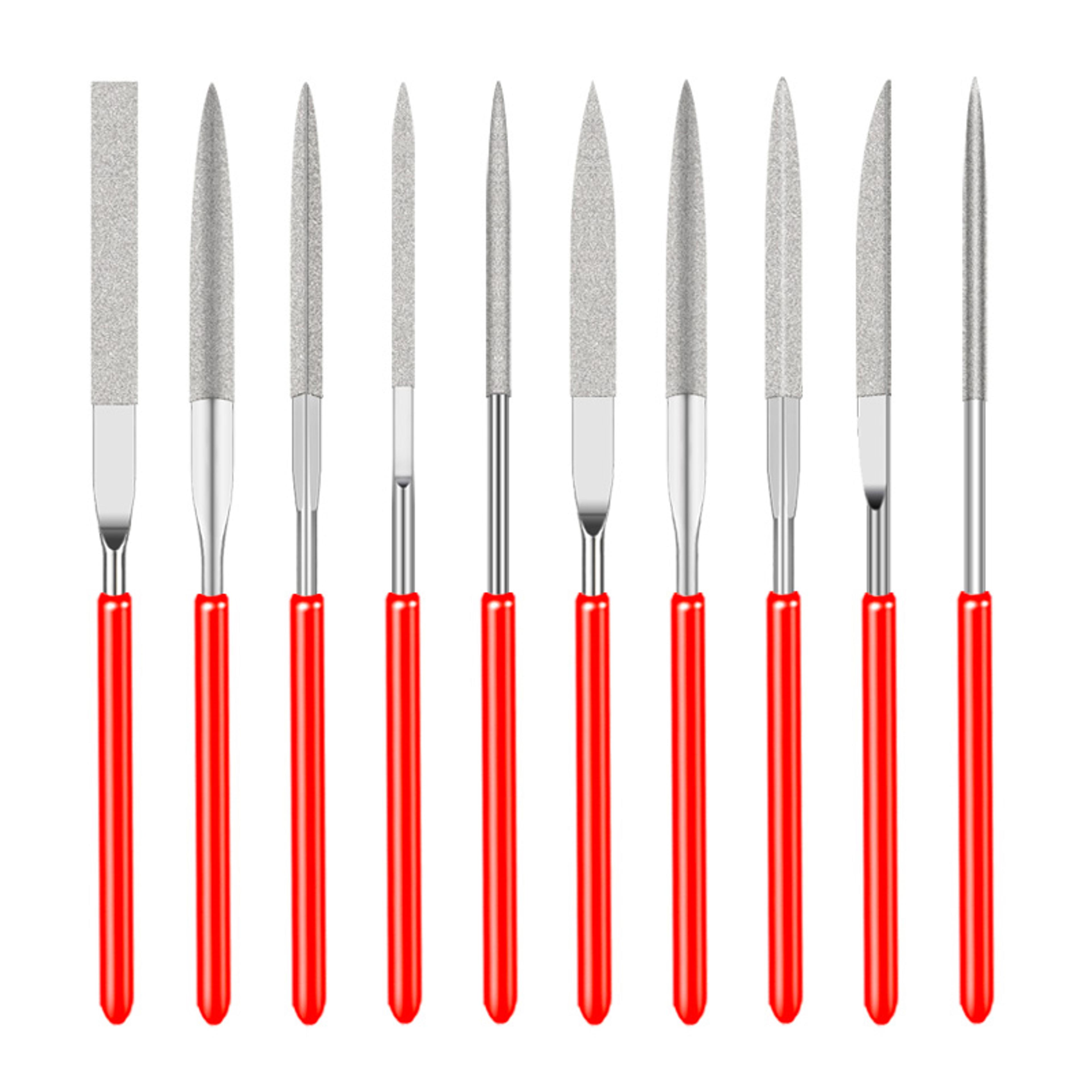 mini diamond needle file set for stone, glass, metal carving, and crafting