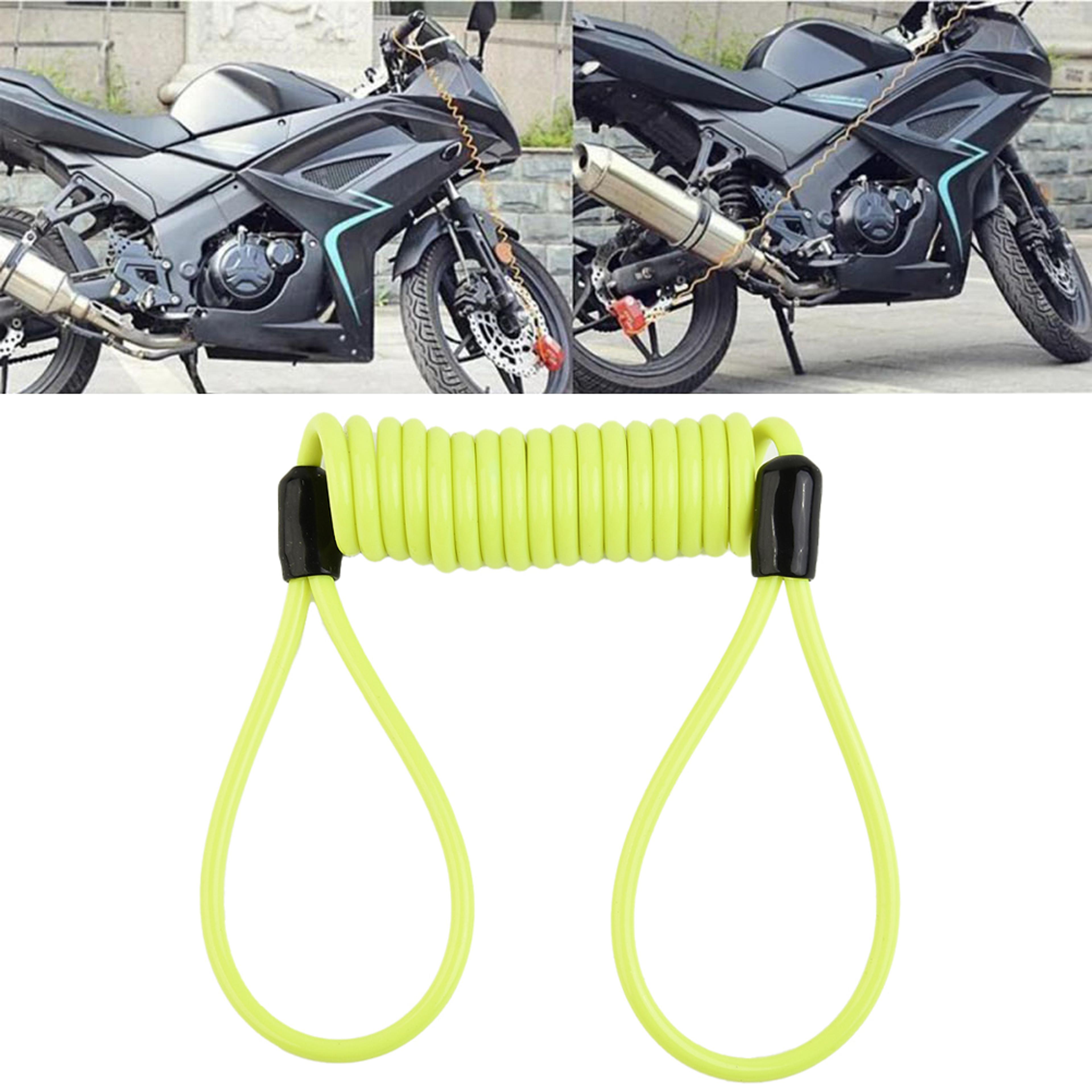 motorcycle disc lock reminder cable anti-theft safety lock for motorbike wheel brake