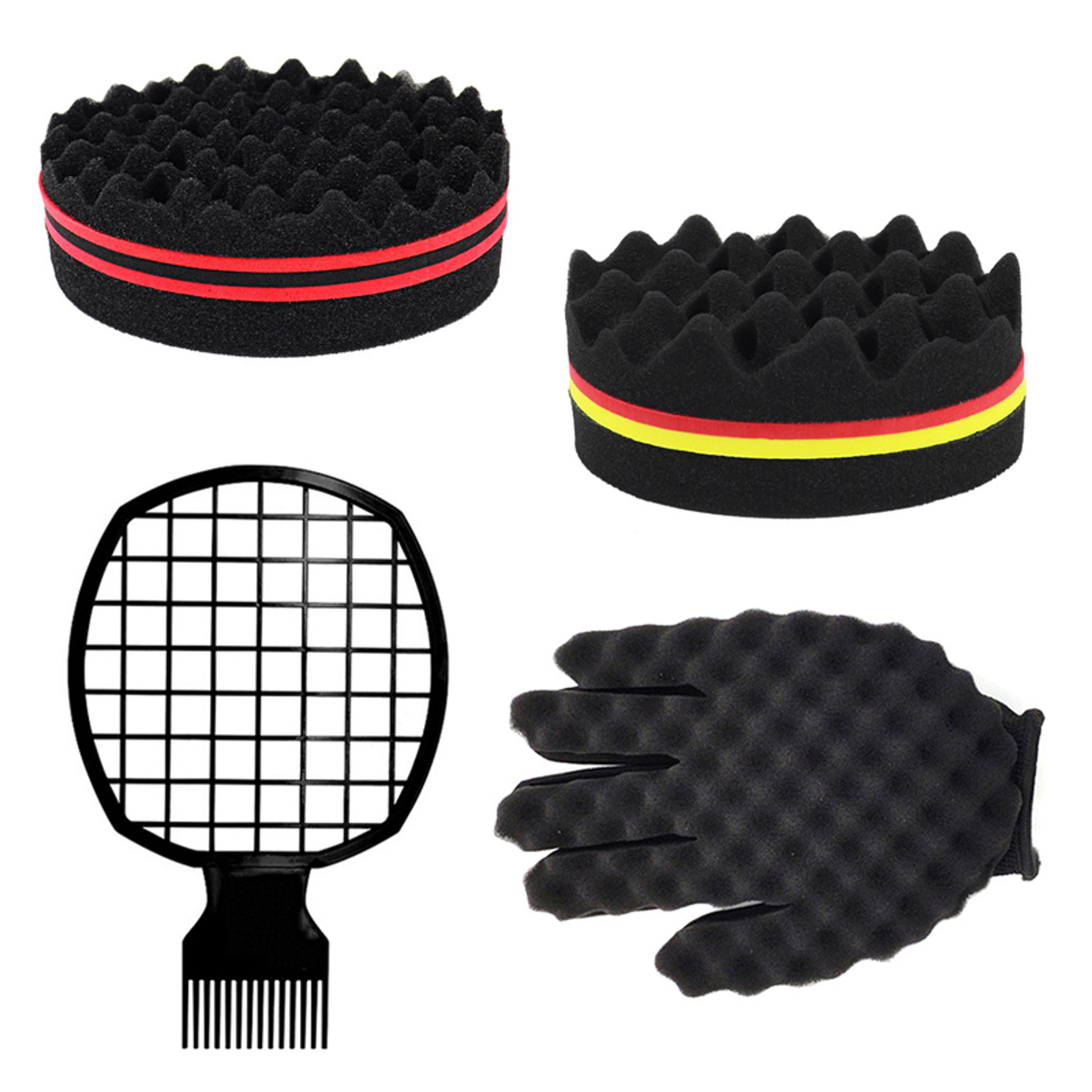 afro twist hair comb sponge set curly hair styling brush for men & women