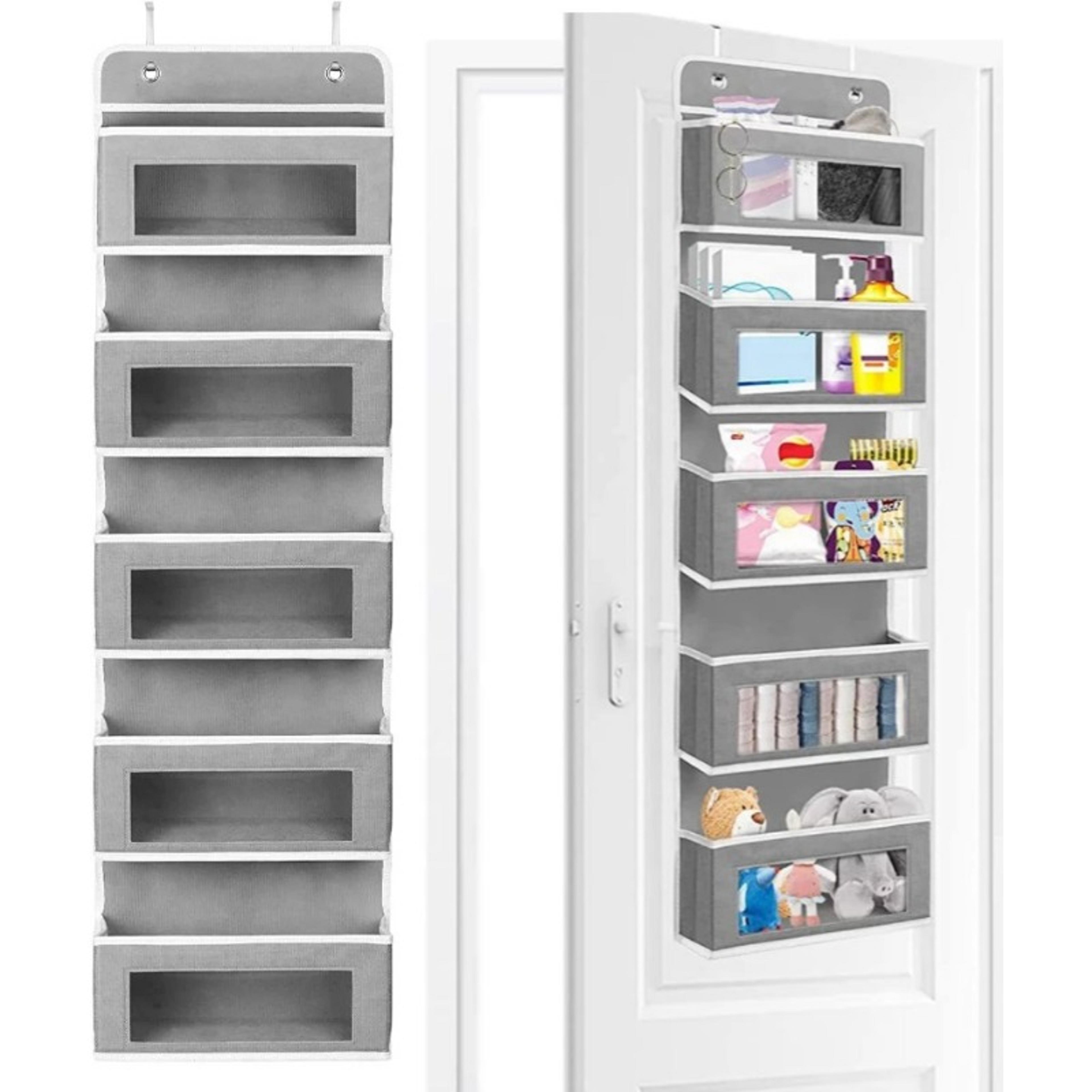 hanging storage organizer behind door, anti-tilt, large capacity pockets for bedroom & bathroom