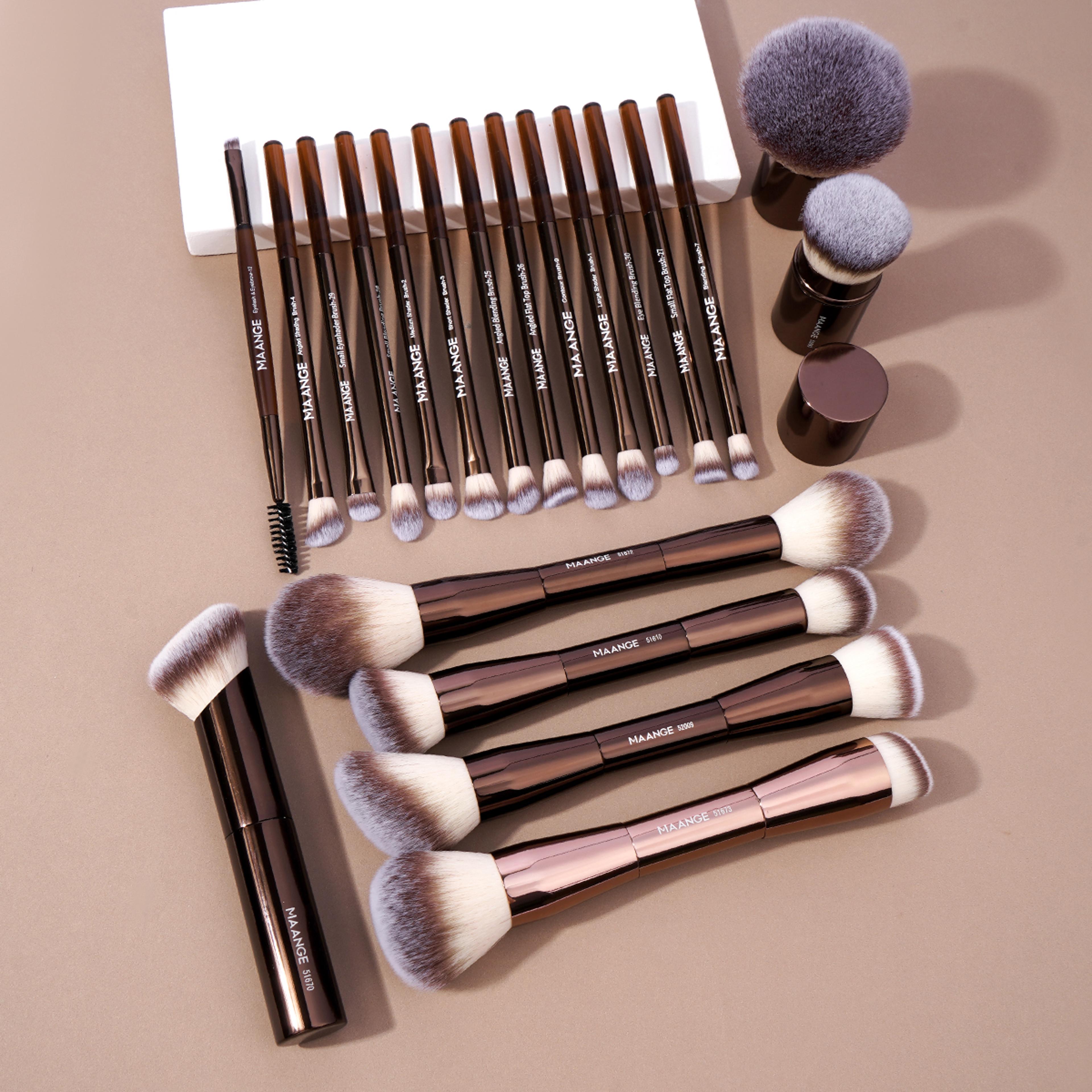 pro makeup brushes double ended foundation & concealer blending brush for liquid, cream & powder application