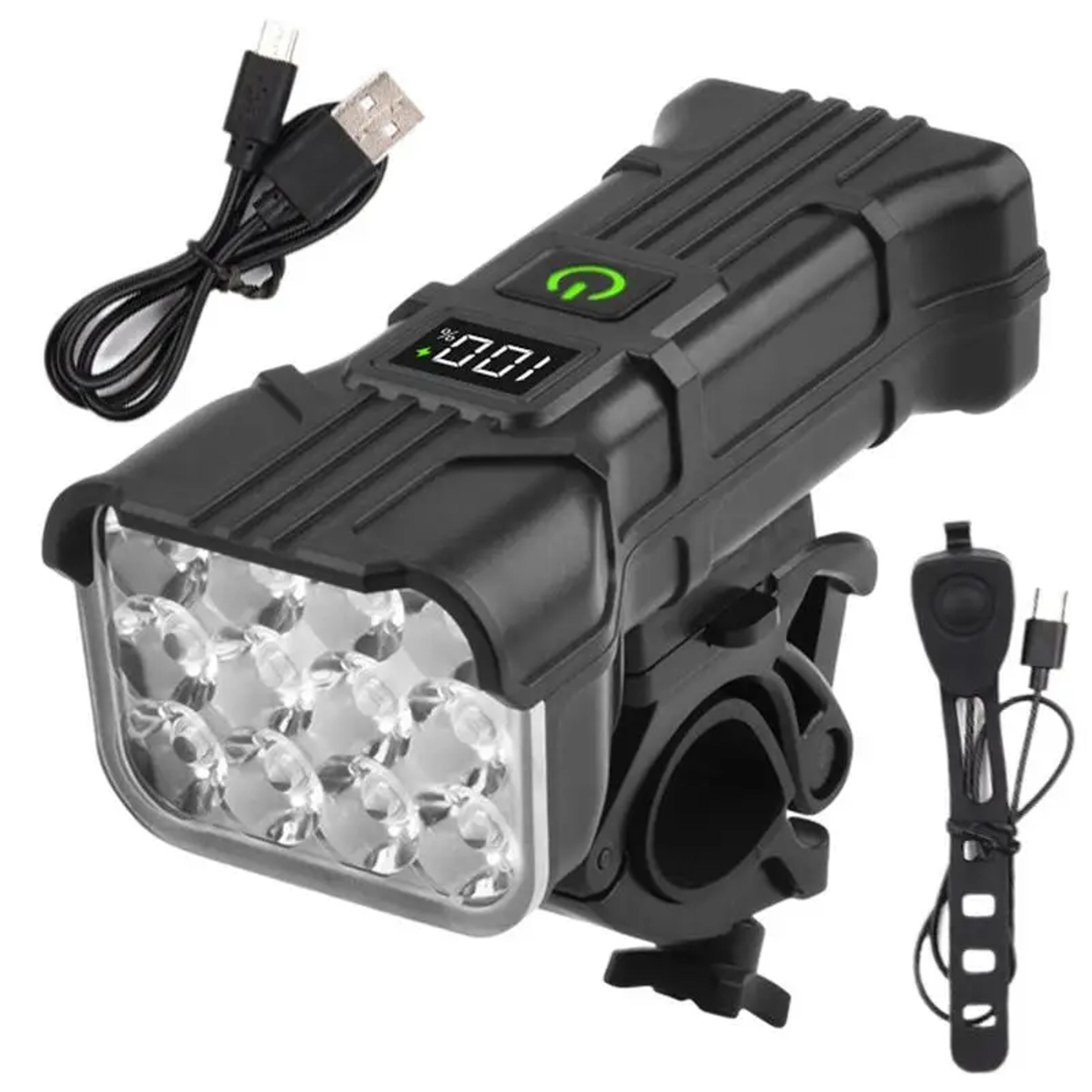 rechargeable bicycle front light with horn bike safety lamp for night riding