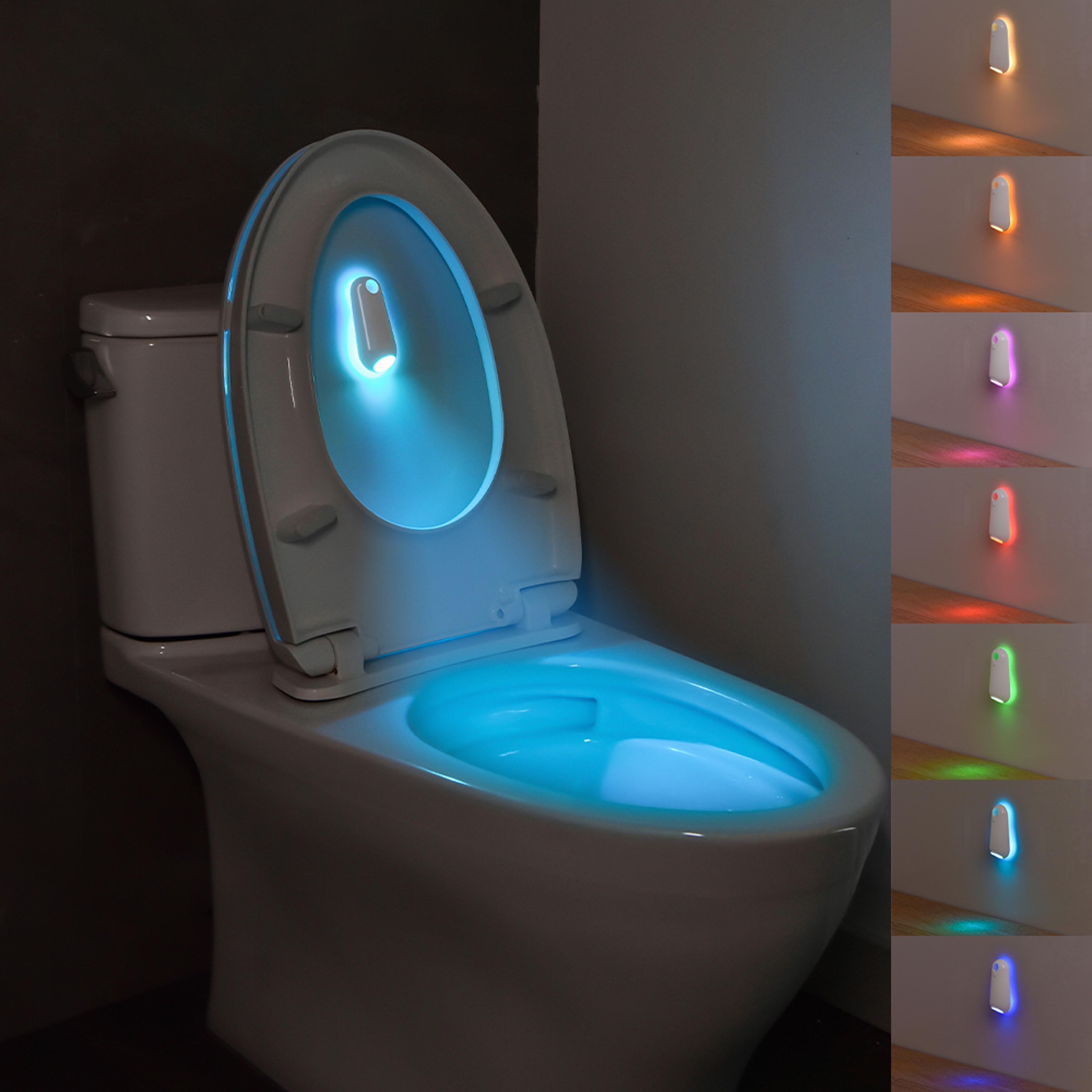 led toilet night light with motion sensor, rgb changing for bathroom decoration