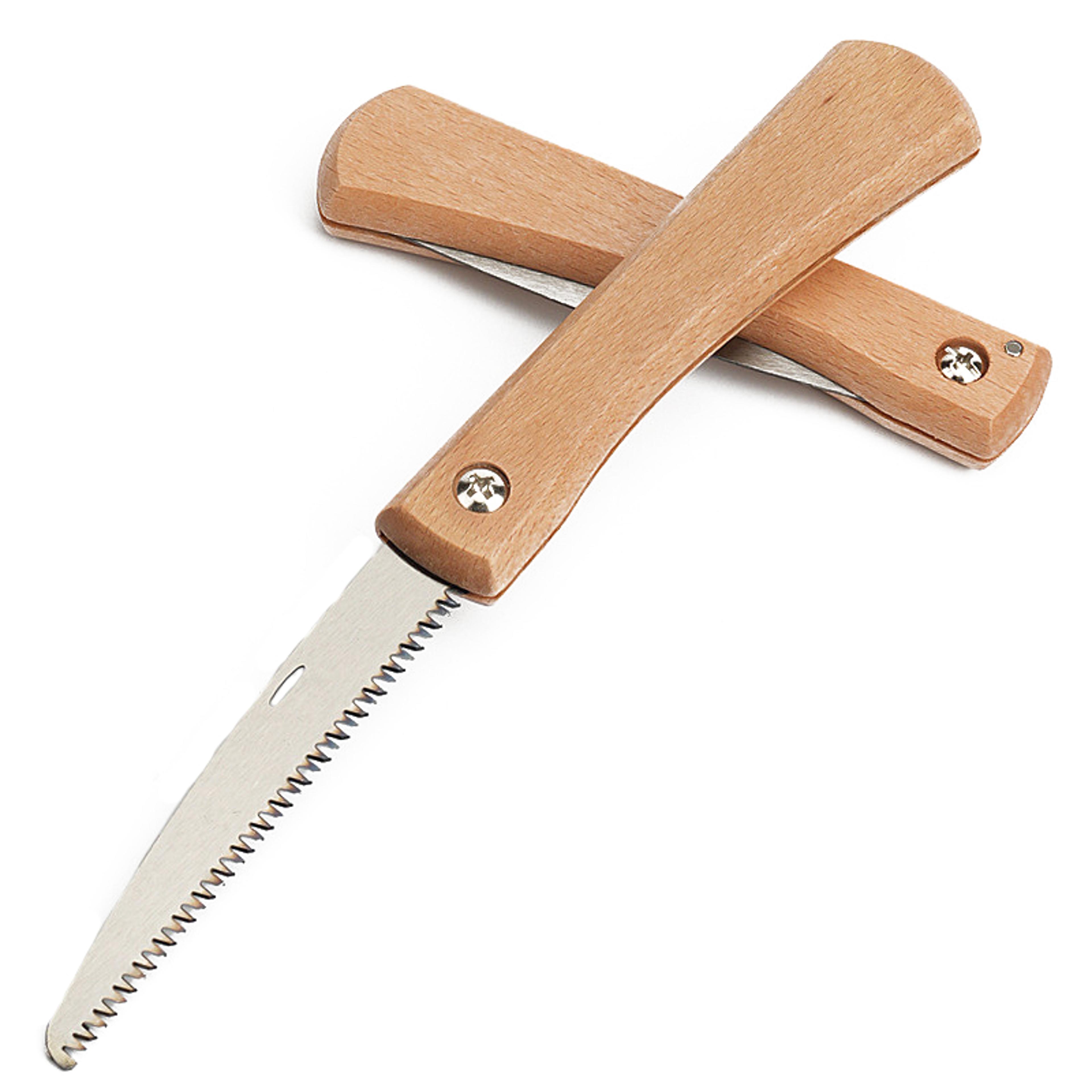 mini folding hand saw with non-slip wooden handle for precision woodworking & plastic cutting