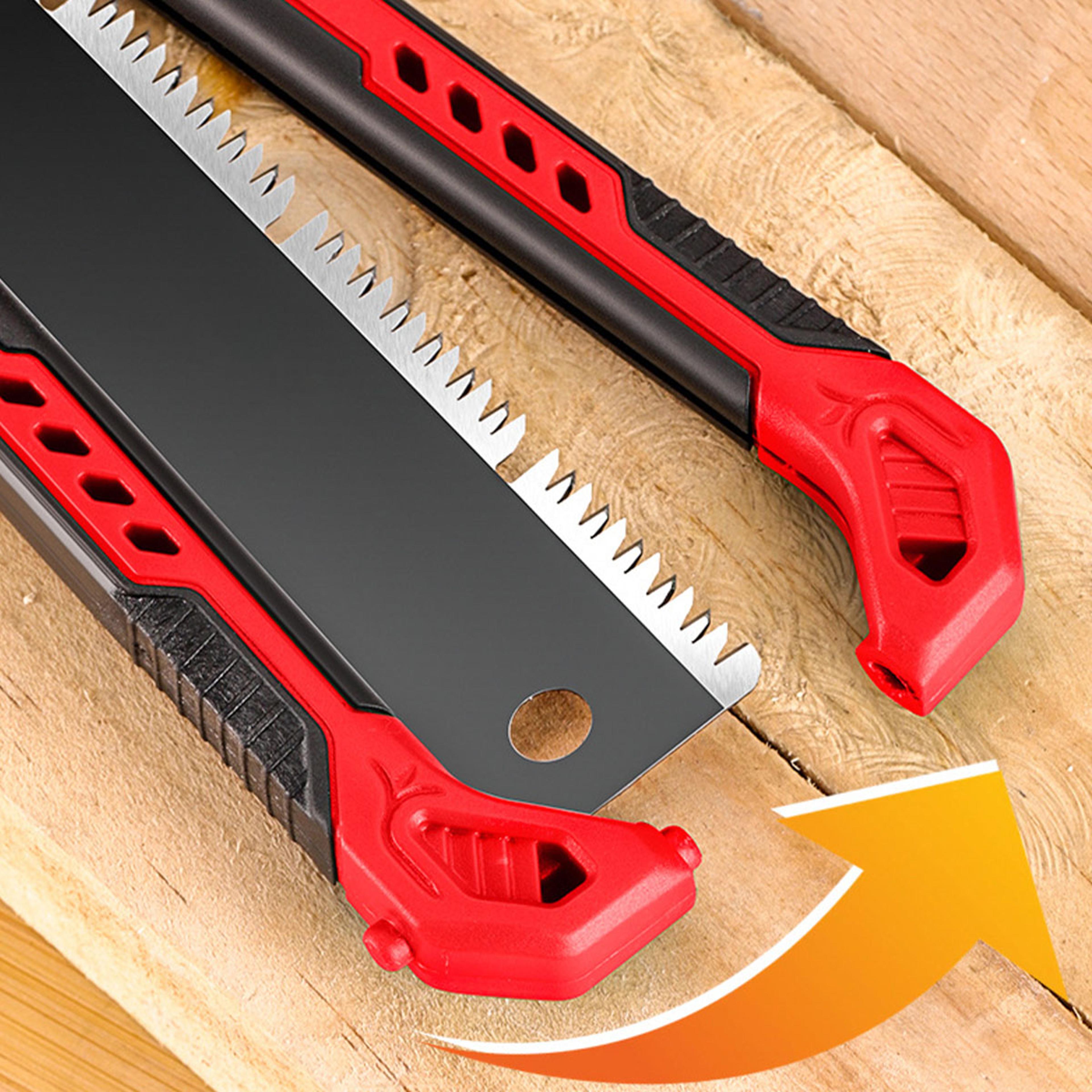 portable pocket folding saw double-edge pull saw for woodworking & camping