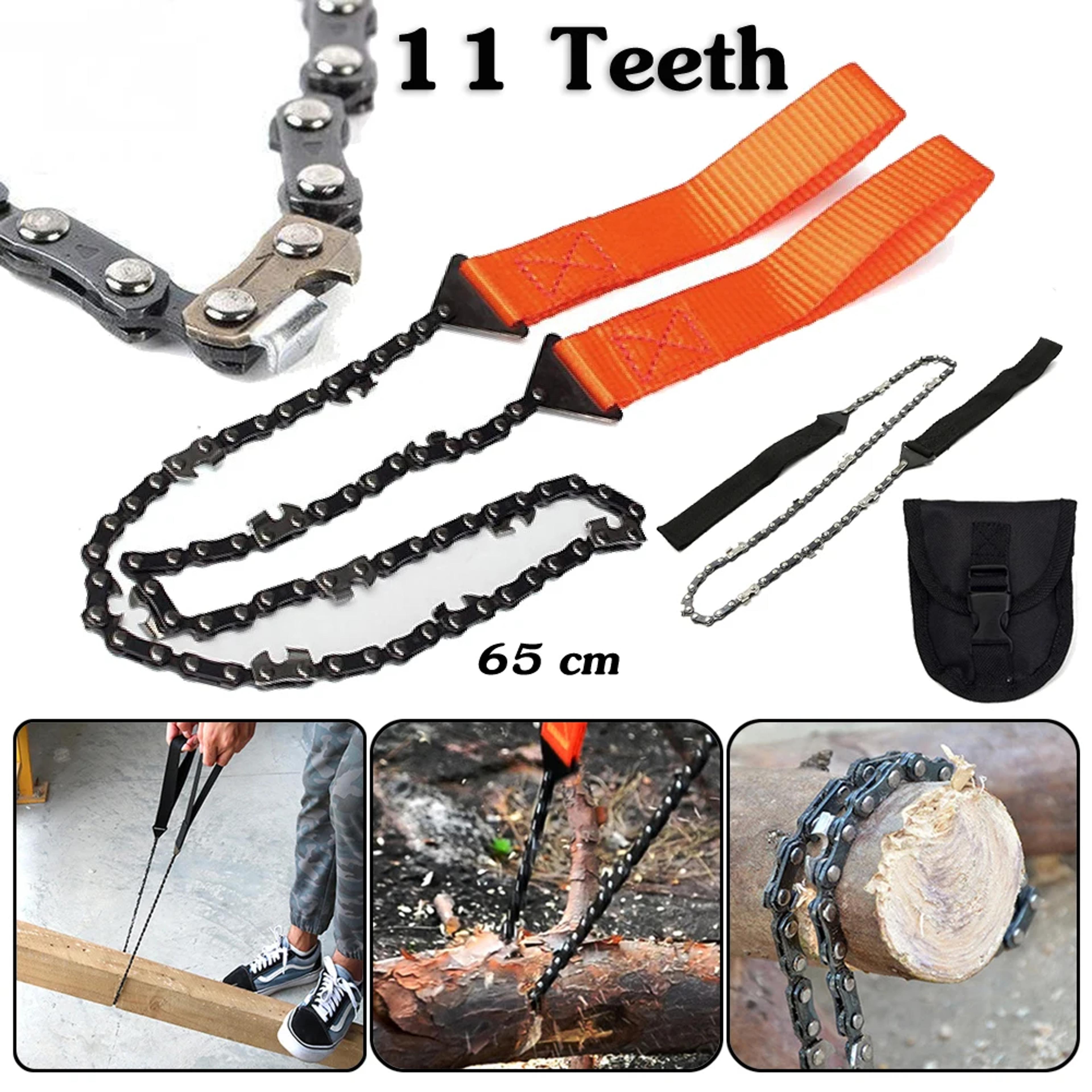 portable hand chain saw emergency wood cutting tool for hiking, camping, and survival