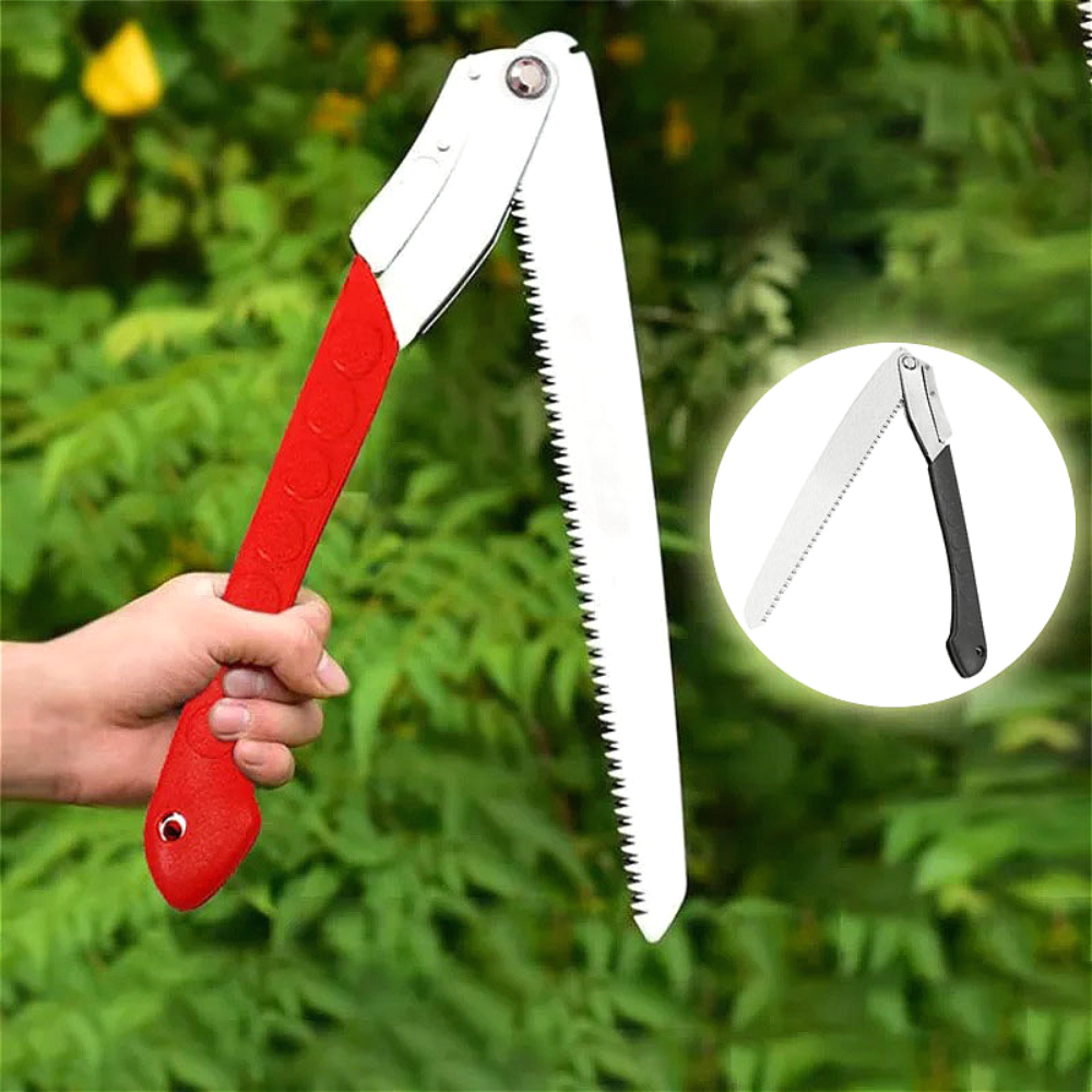 manganese steel folding logging saw with sided tooth & safety lock for wood, branch & bamboo pruning