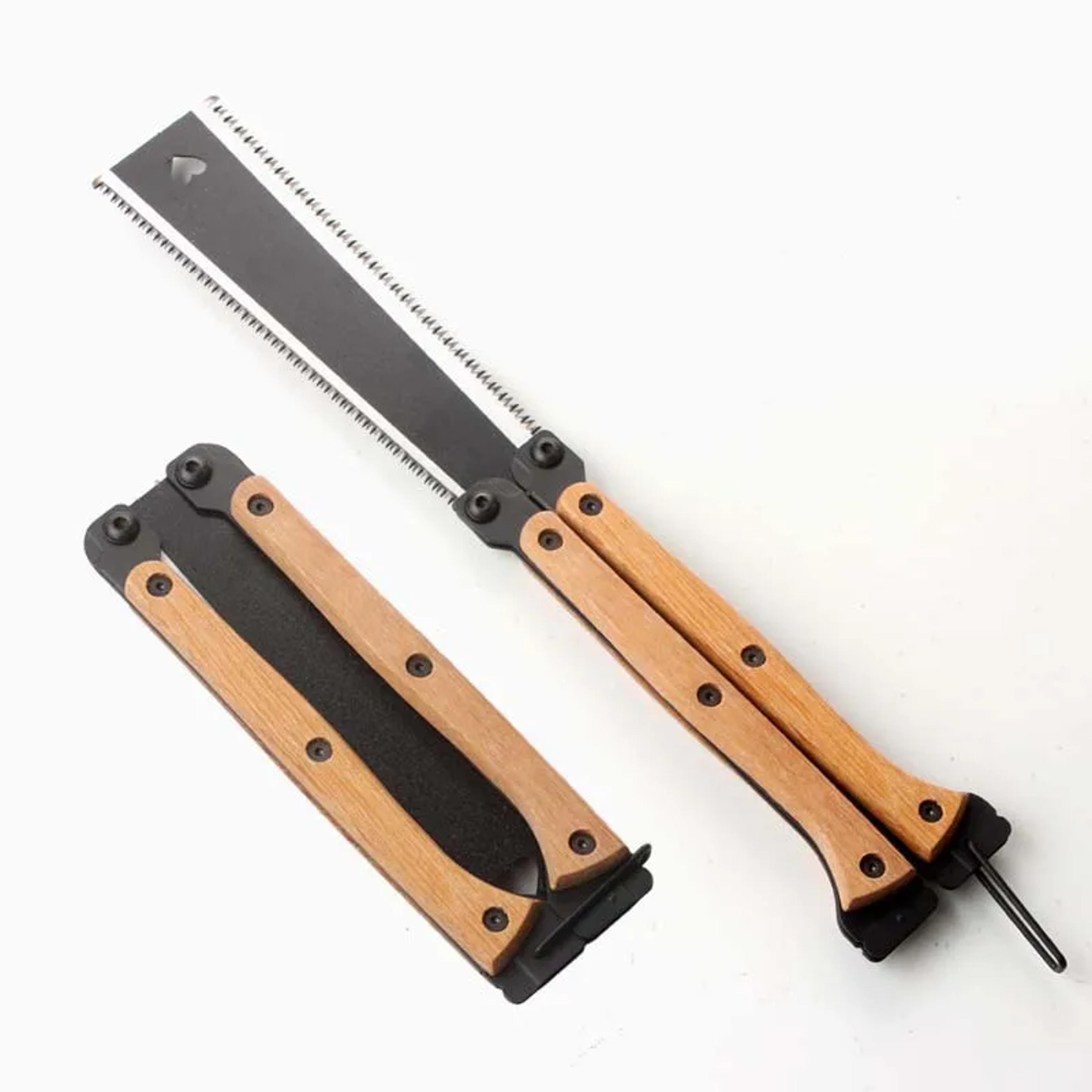 folding hand saw double edge pull saw portable woodworking and camping tool