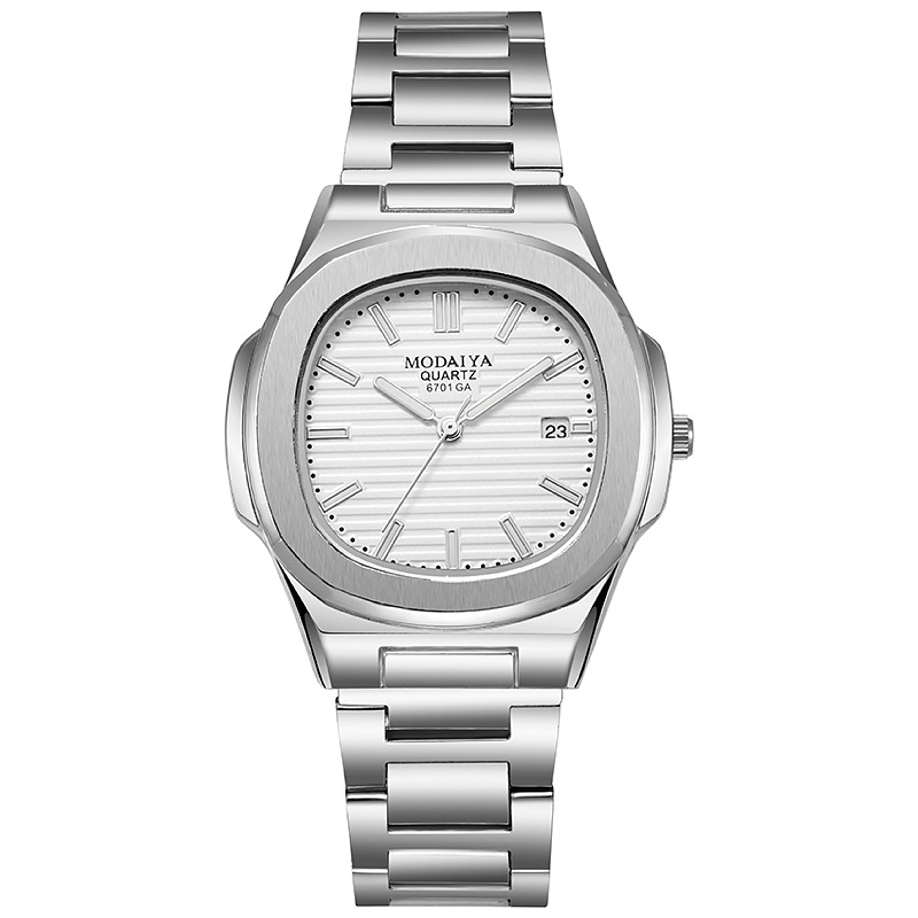 luxury stainless steel quartz wristwatch for men classic big dial fashion watch