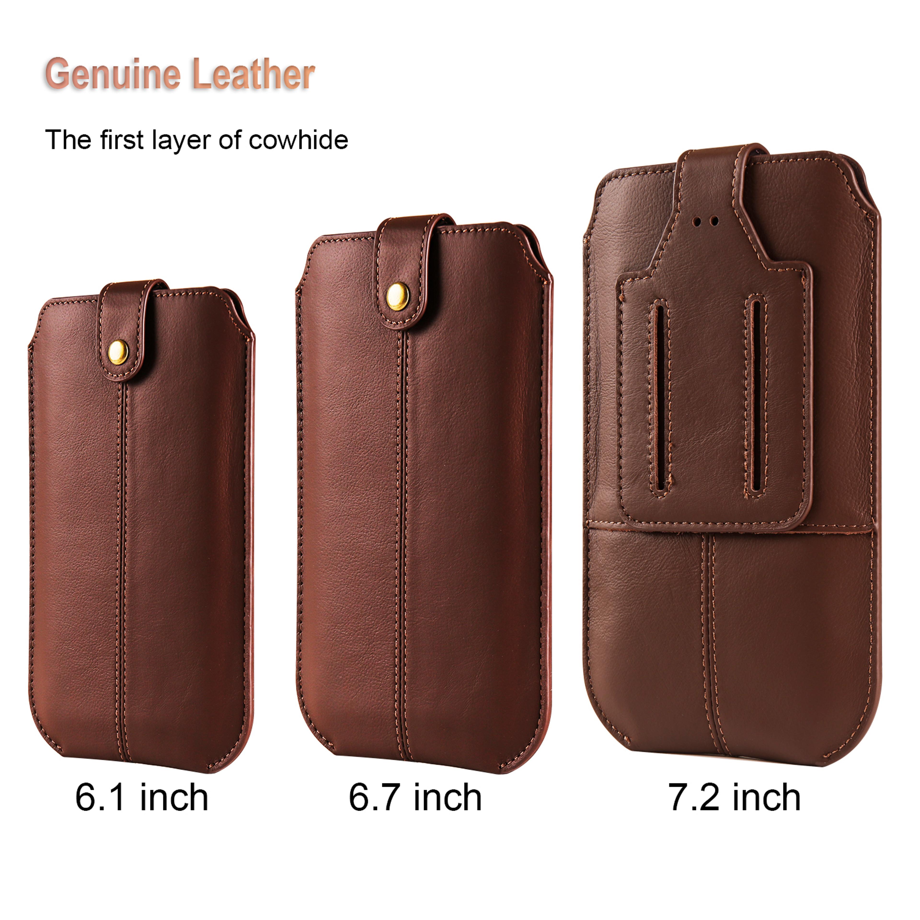 genuine leather phone holster belt clip case for men with secure waist carry