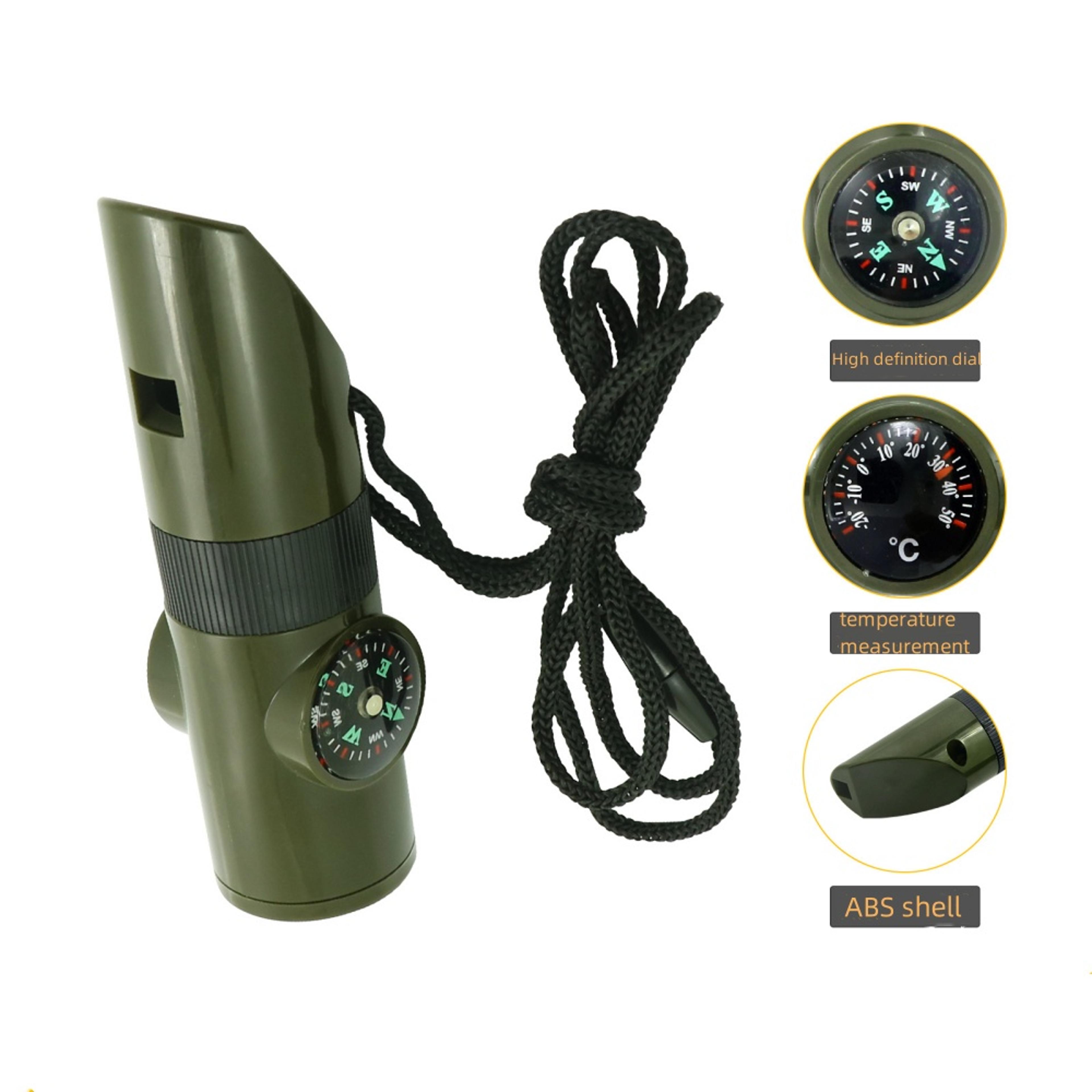emergency survival whistle with compass & thermometer for outdoor adventures