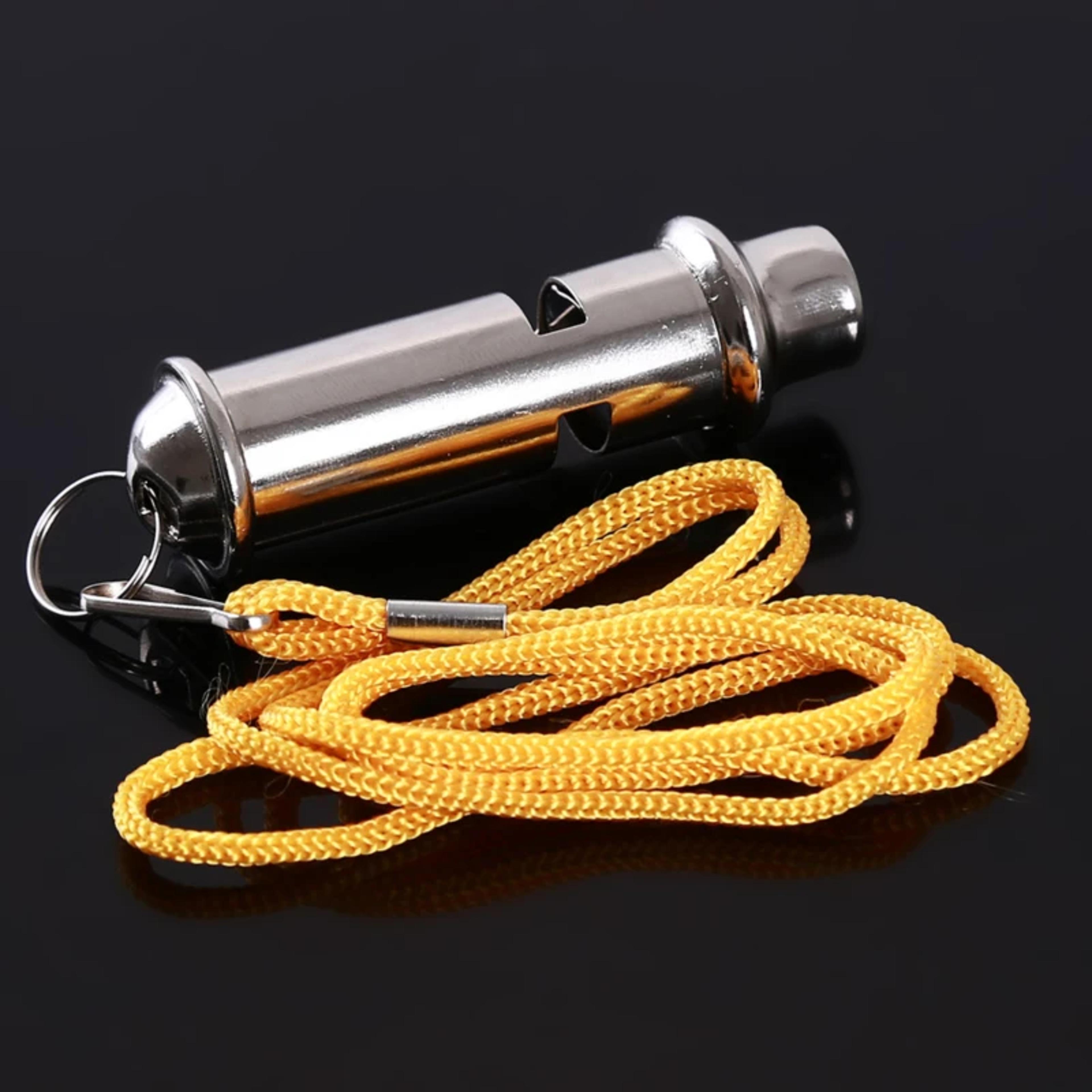 high frequency stainless steel whistle for emergency, pet training & referees with lanyard