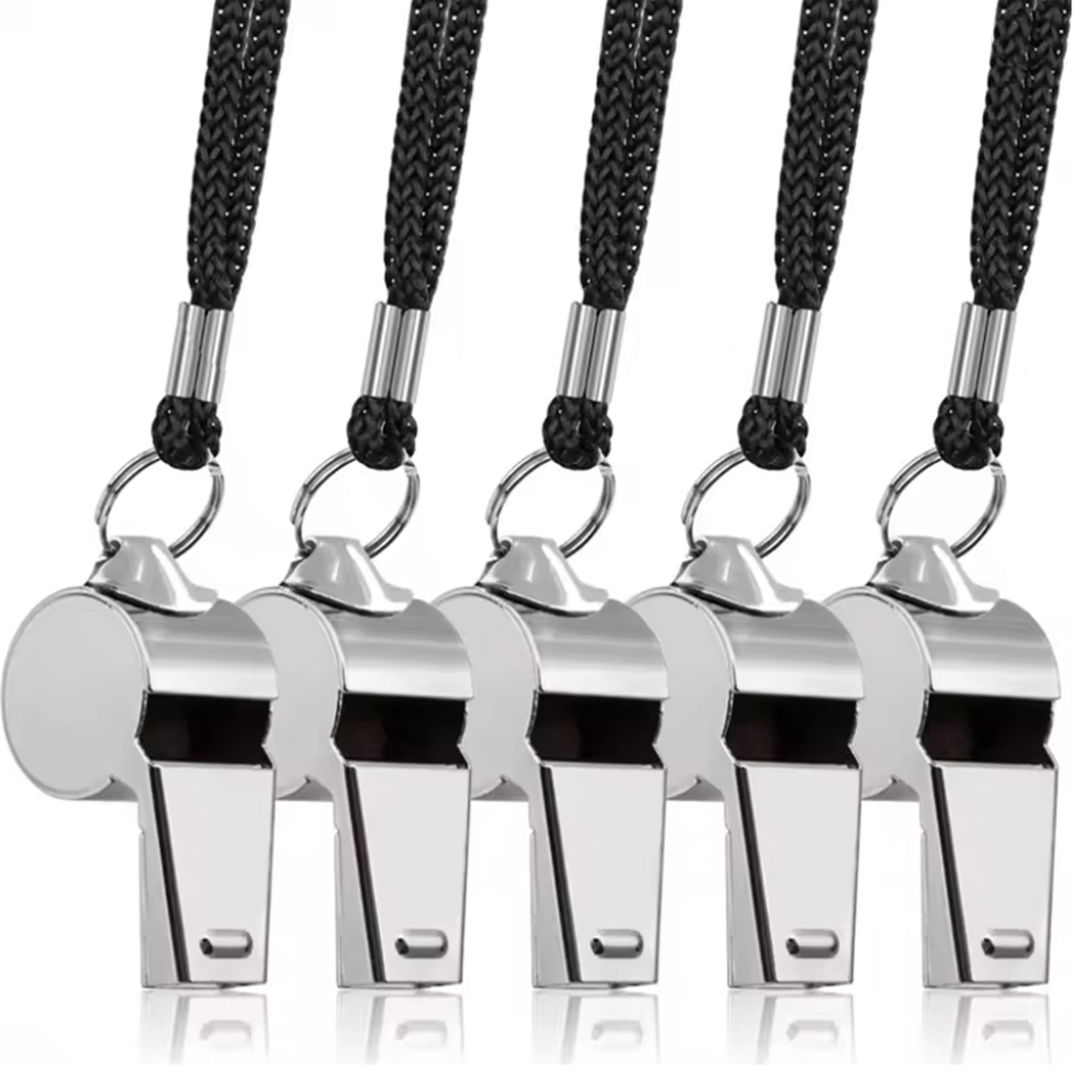 stainless steel referee whistle for sports & training durable metal rope for soccer, football & basketball