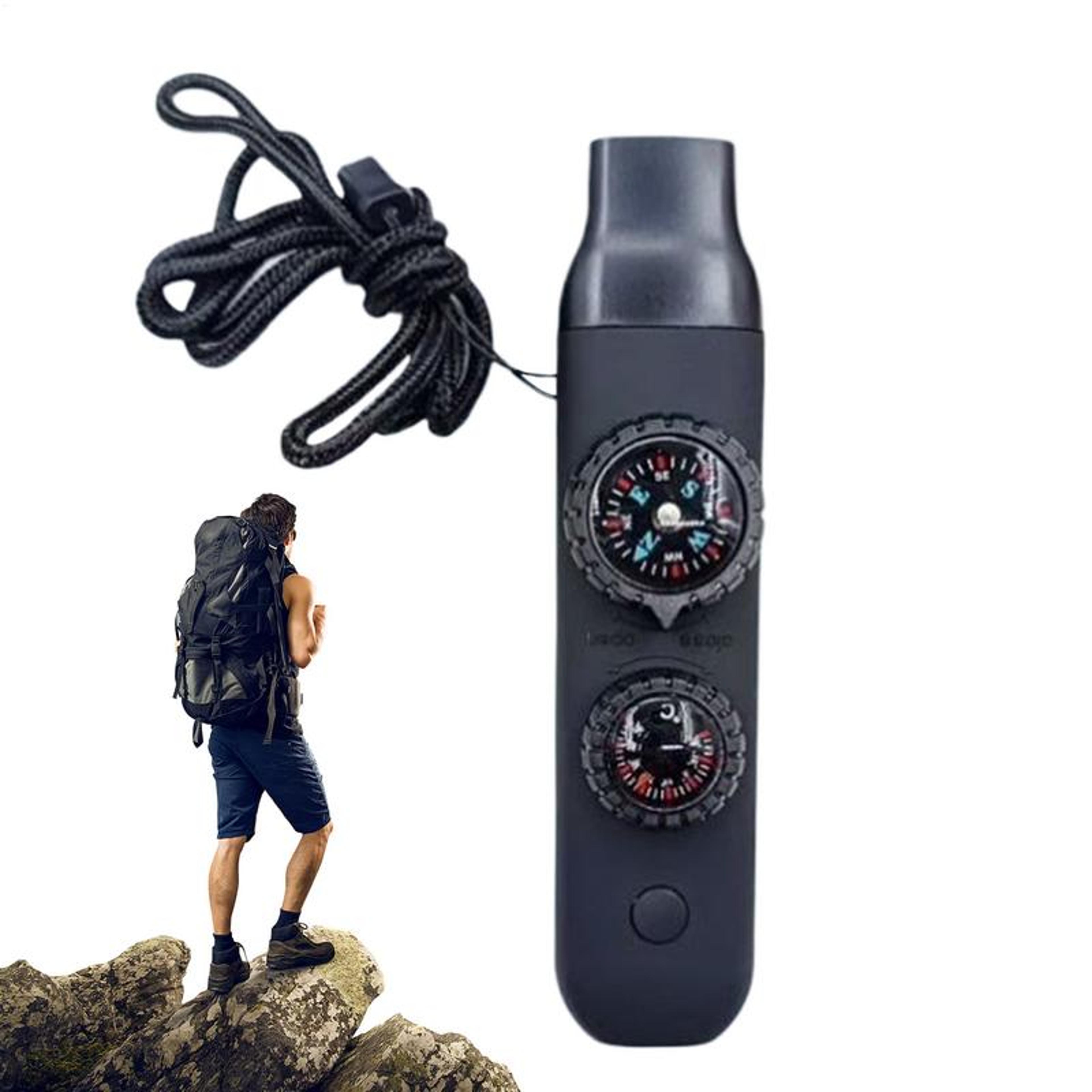 survival whistle with led light & compass portable safety gear for women & men