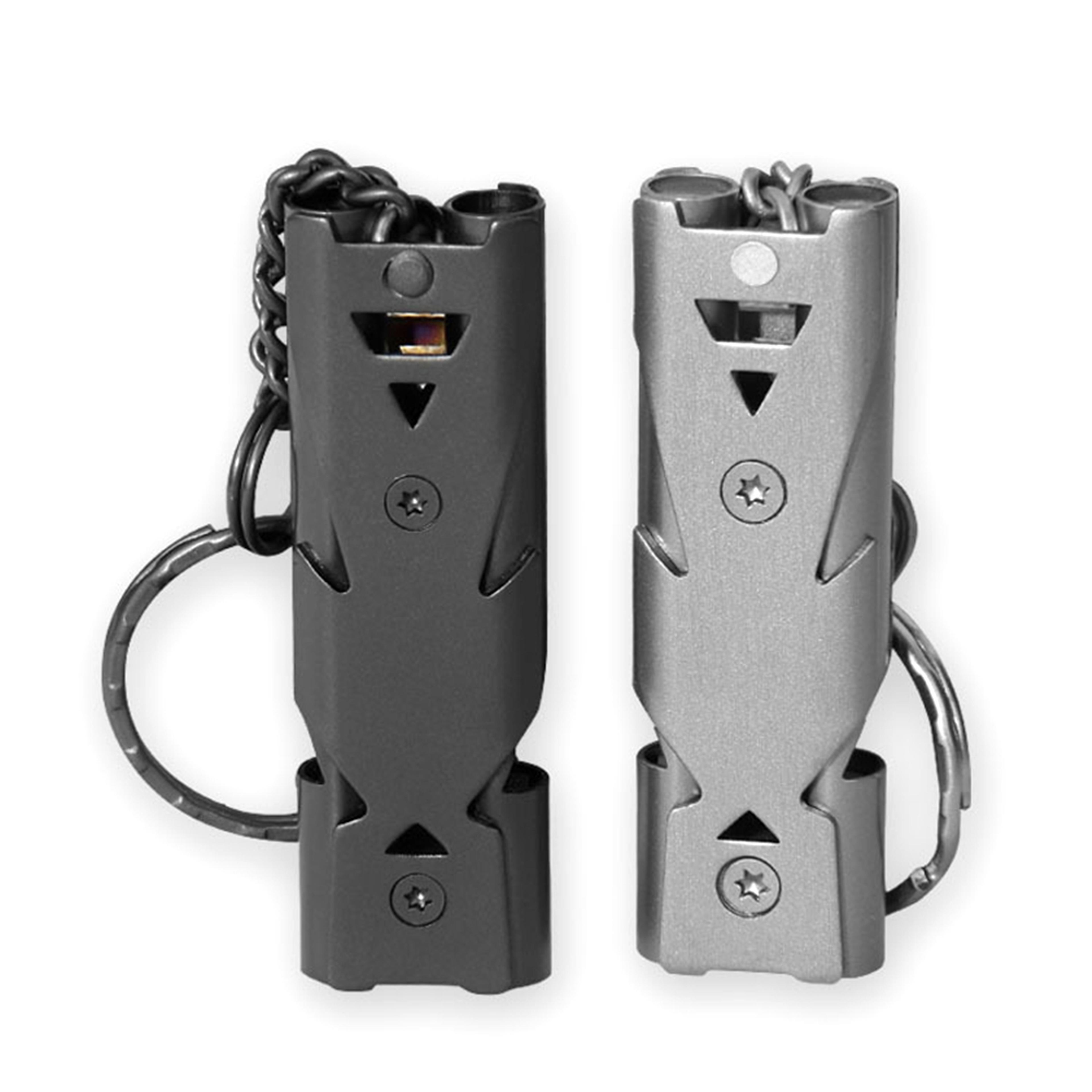 high decibel portable stainless steel keychain whistle emergency survival tool