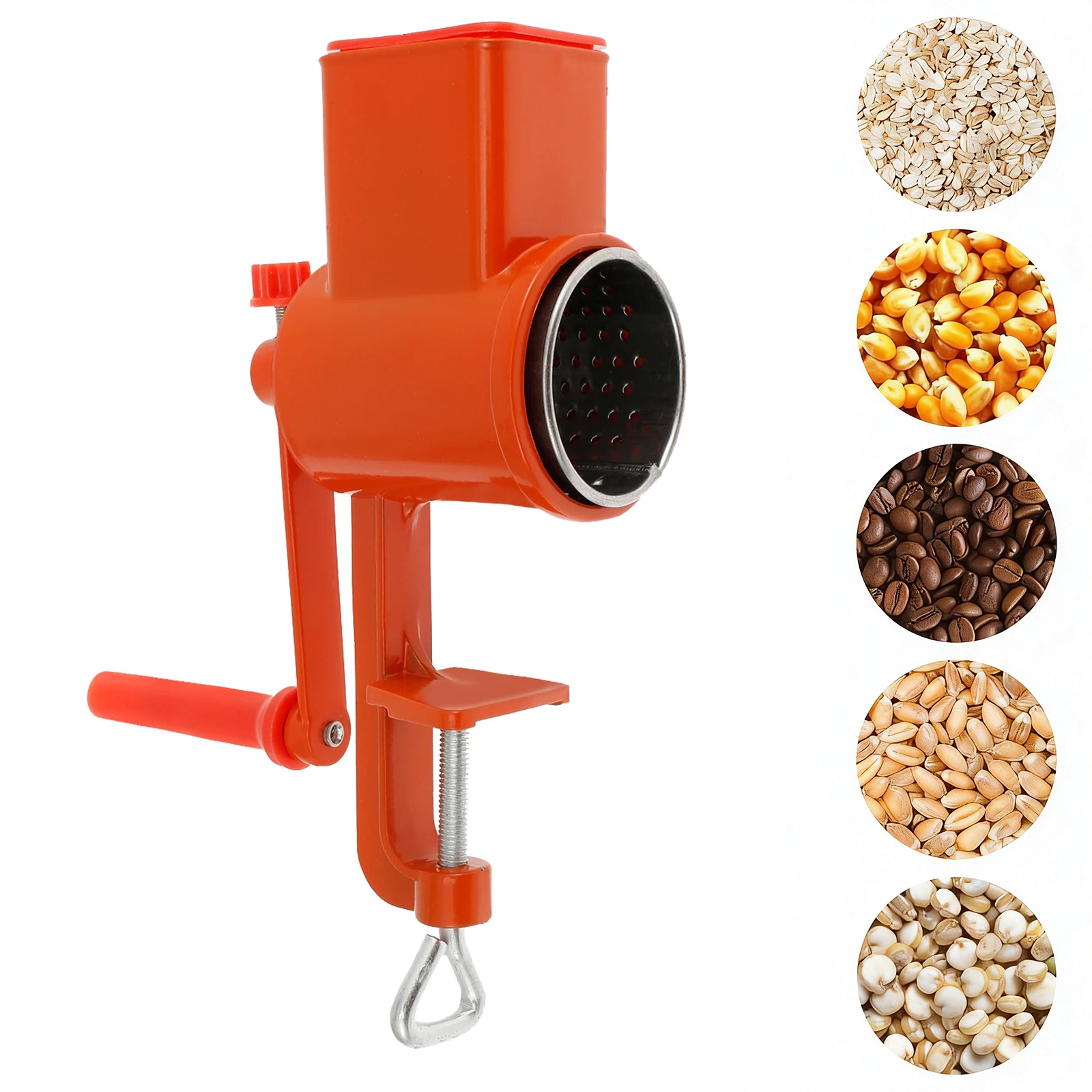 hand crank grain mill manual rustproof food grinder for kitchen & commercial use