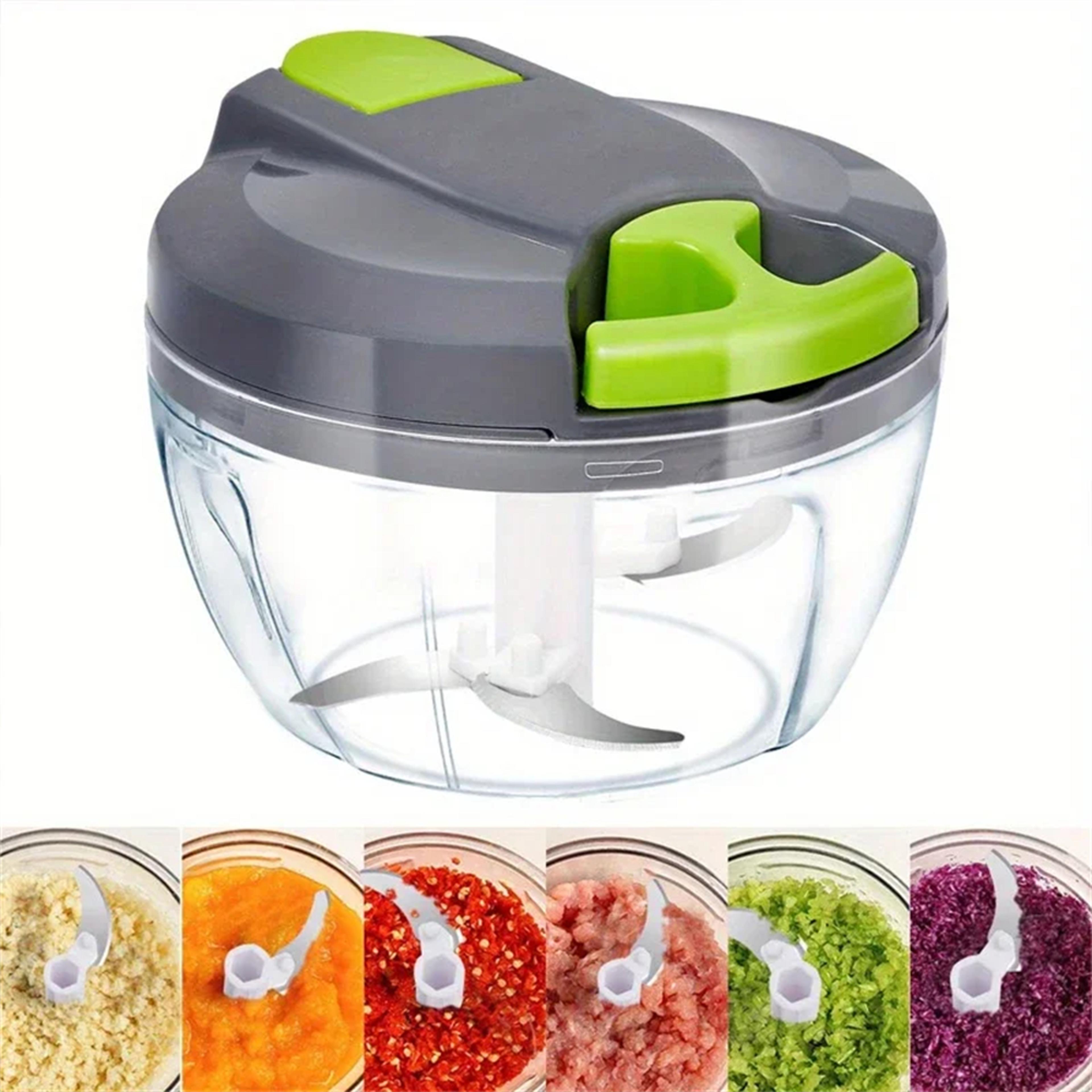 manual garlic chopper hand pull string vegetable cutter for onions, ginger, nuts & more multifunctional kitchen food