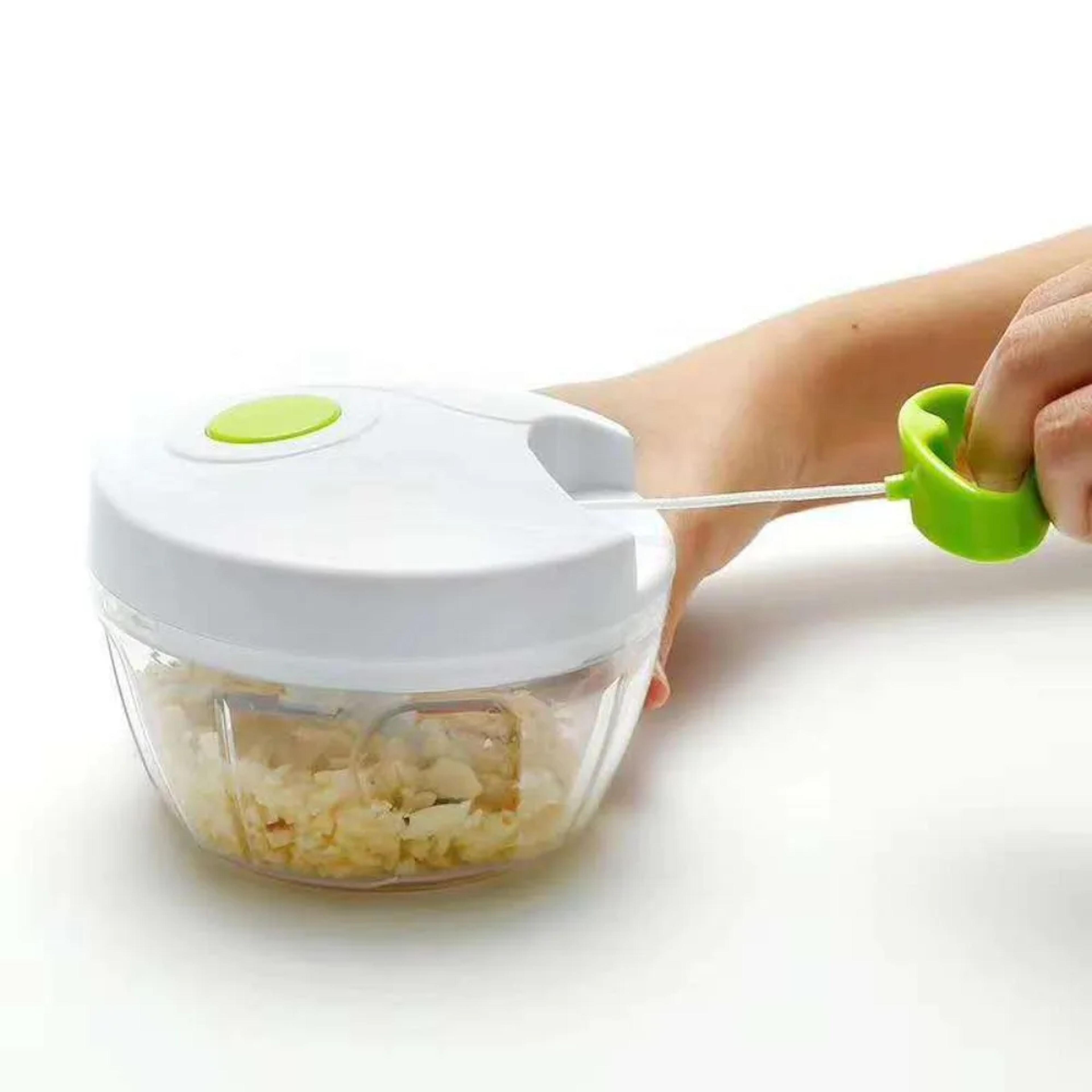 manual food chopper & salad maker versatile vegetable slicer, shredder, and garlic/onion cutter for kitchen prep