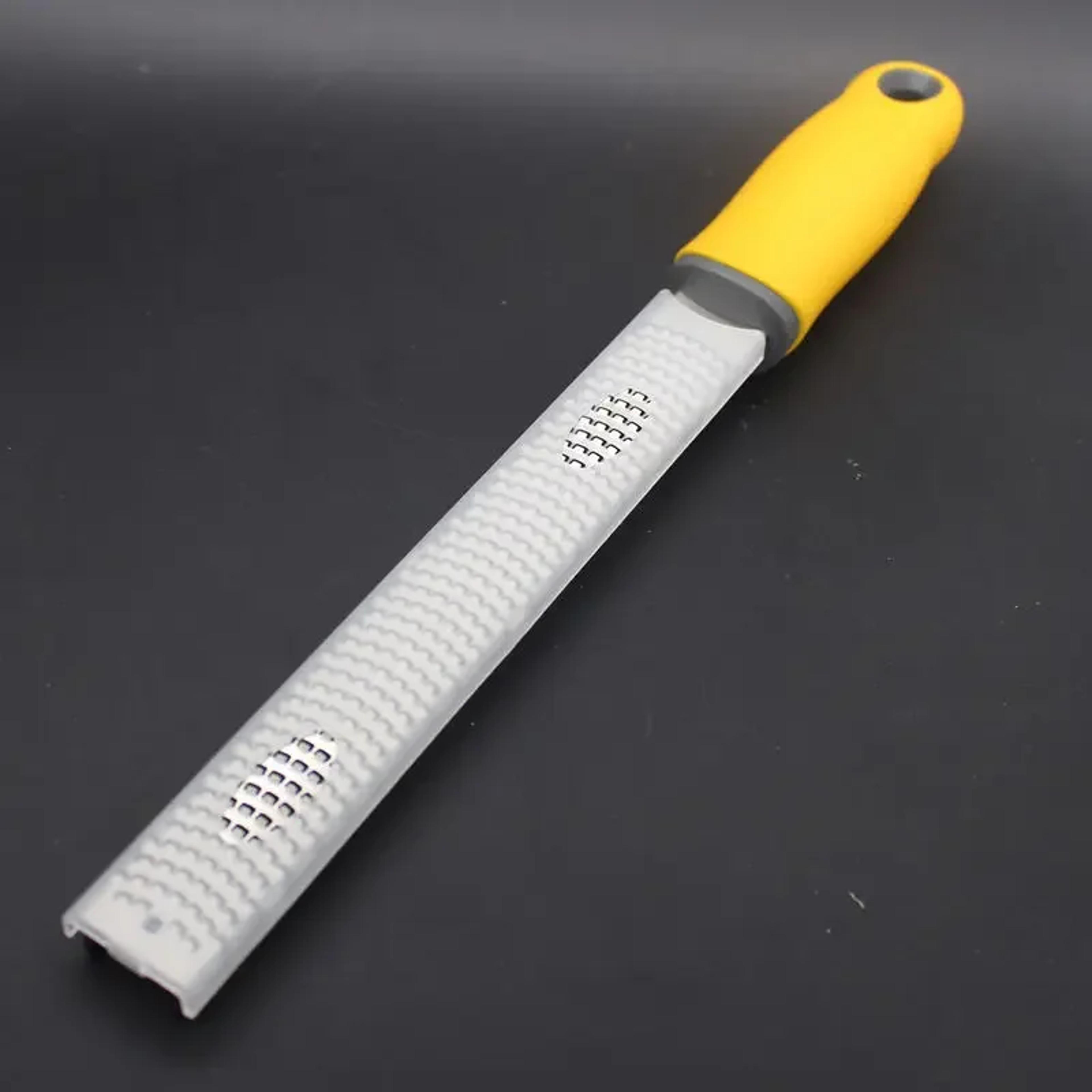 stainless steel cheese grater and lemon zester with non-slip handle
