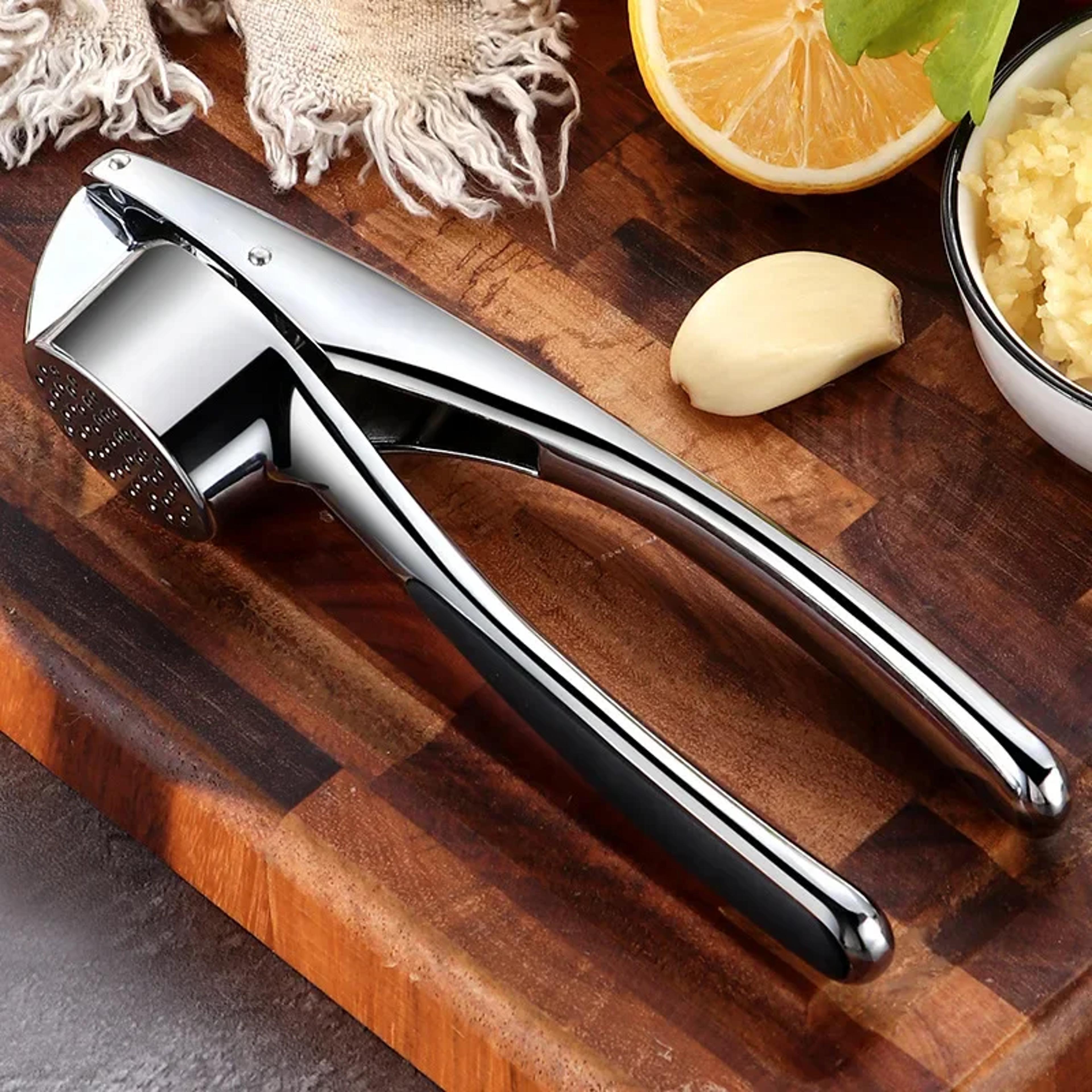 stainless steel garlic peeler & masher manual kitchen gadget for easy garlic prep
