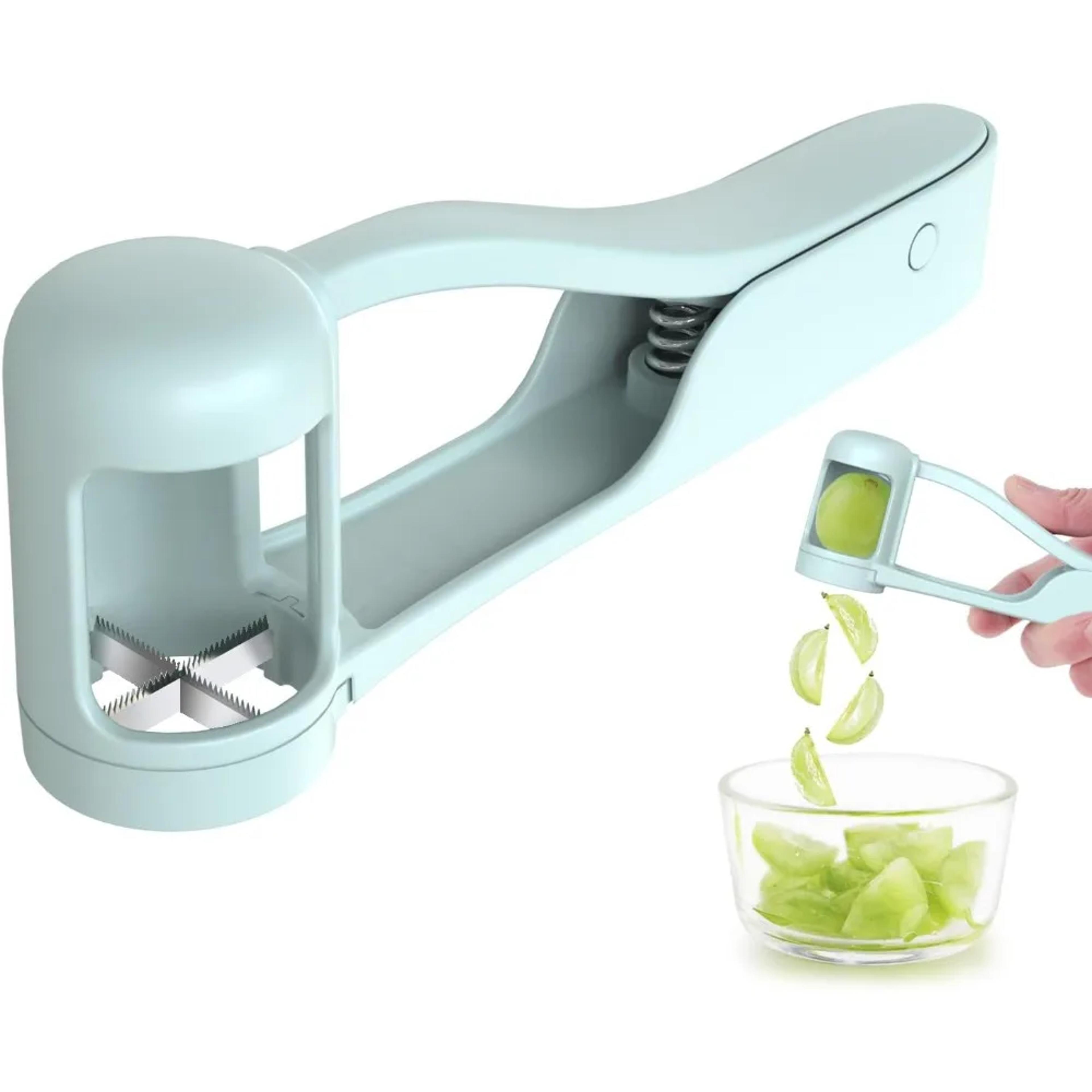 quickslice grape slicer & fruit cutter tool for kids safe kitchen prep