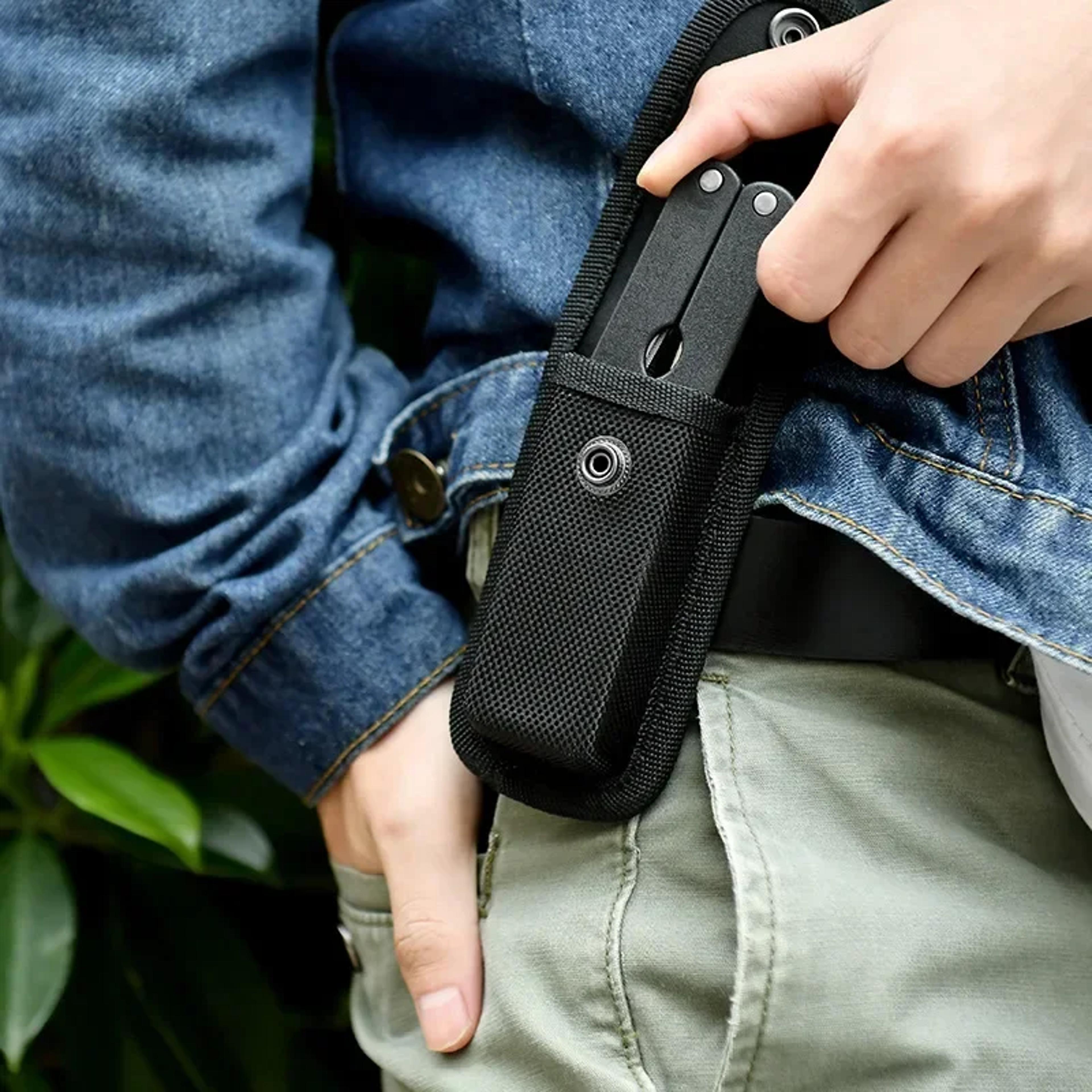 tactical knife pouch set durable nylon case for folding knives, multi-tool pliers & accessories
