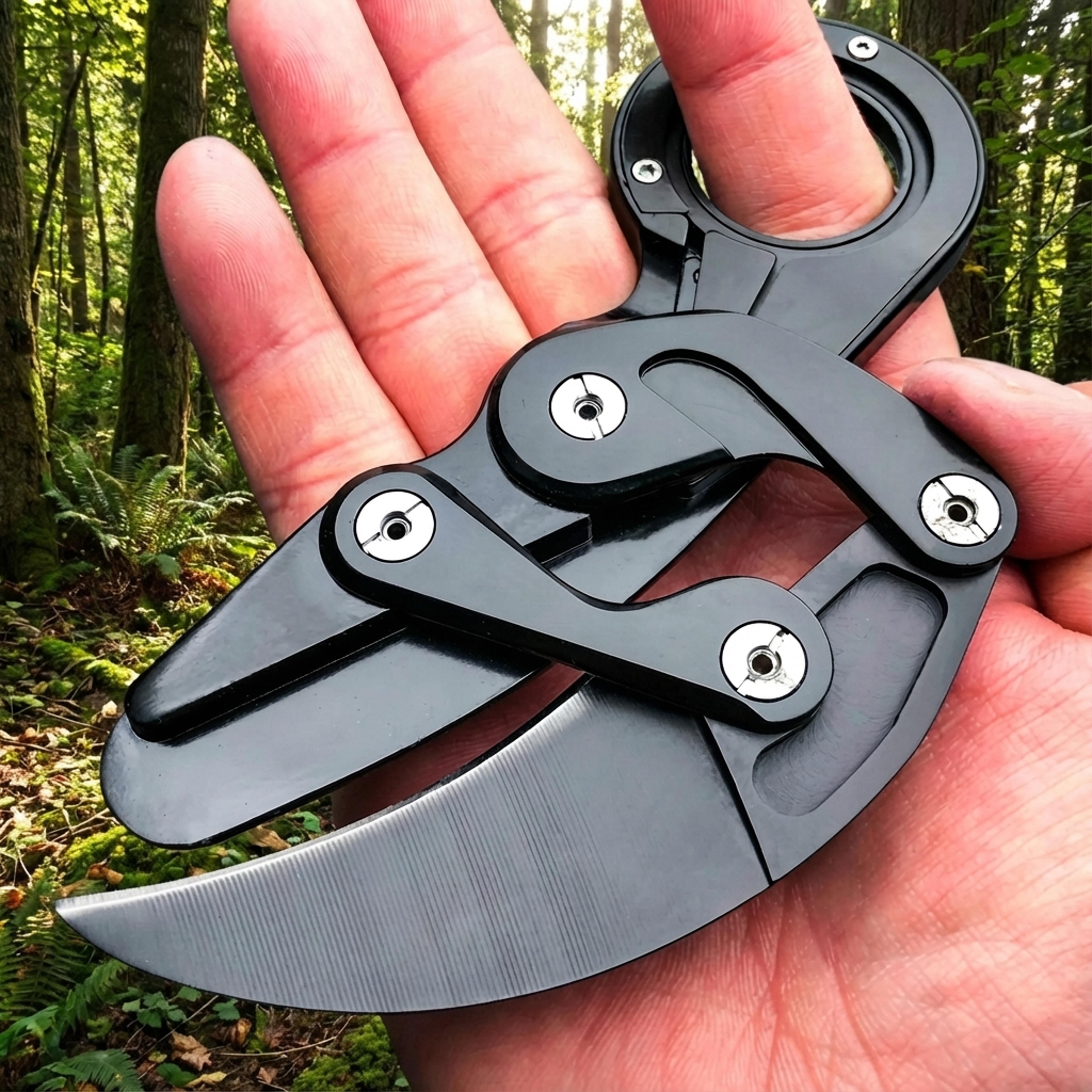 pocket double-arm knife durable steel claw folding knife for camping, hunting, and outdoor survival