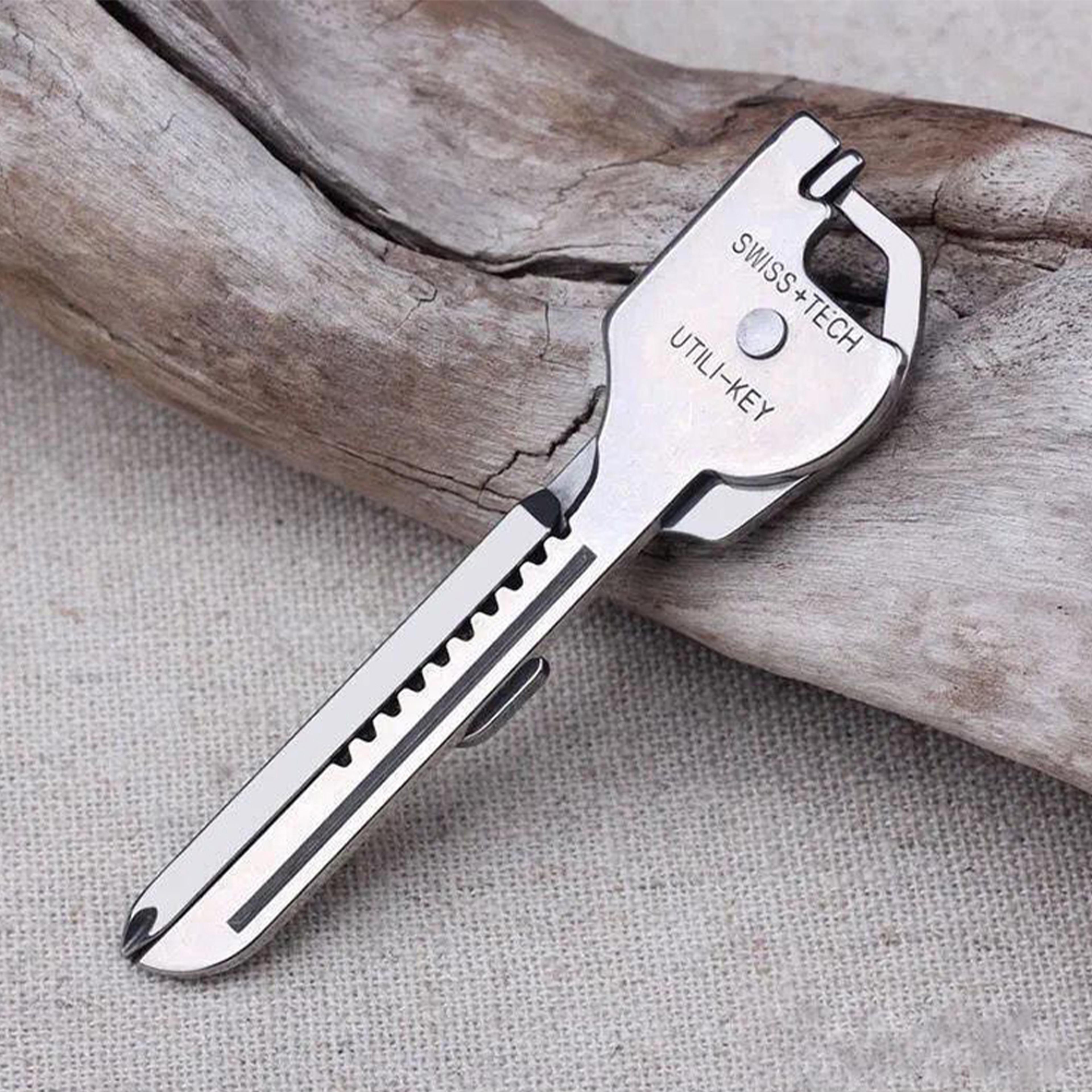 mini multi tool keychain compact edc gear with knife, opener & screwdriver