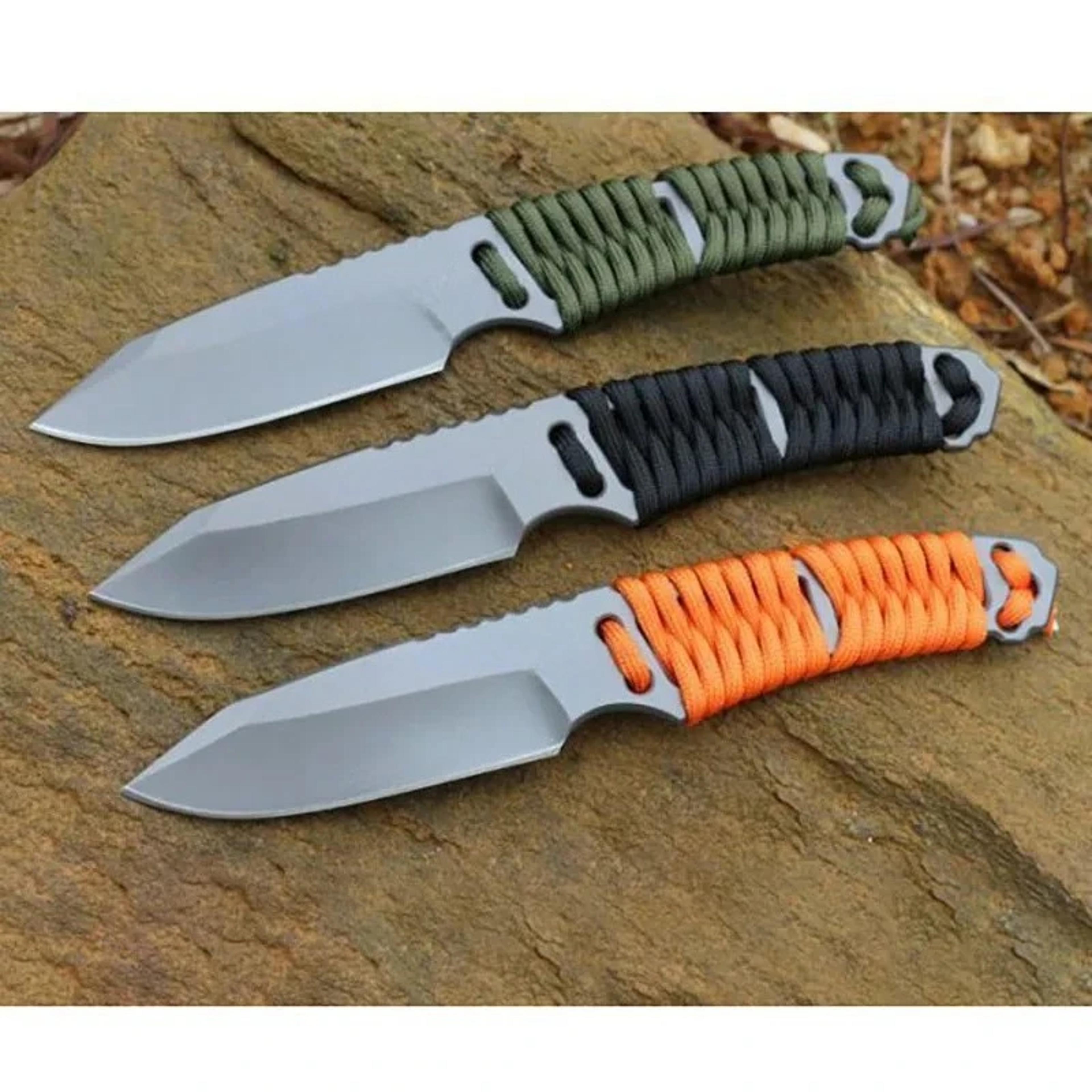 versatile edc pocket knife with fixed blade & scabbard ideal for camping, bbq, and survival
