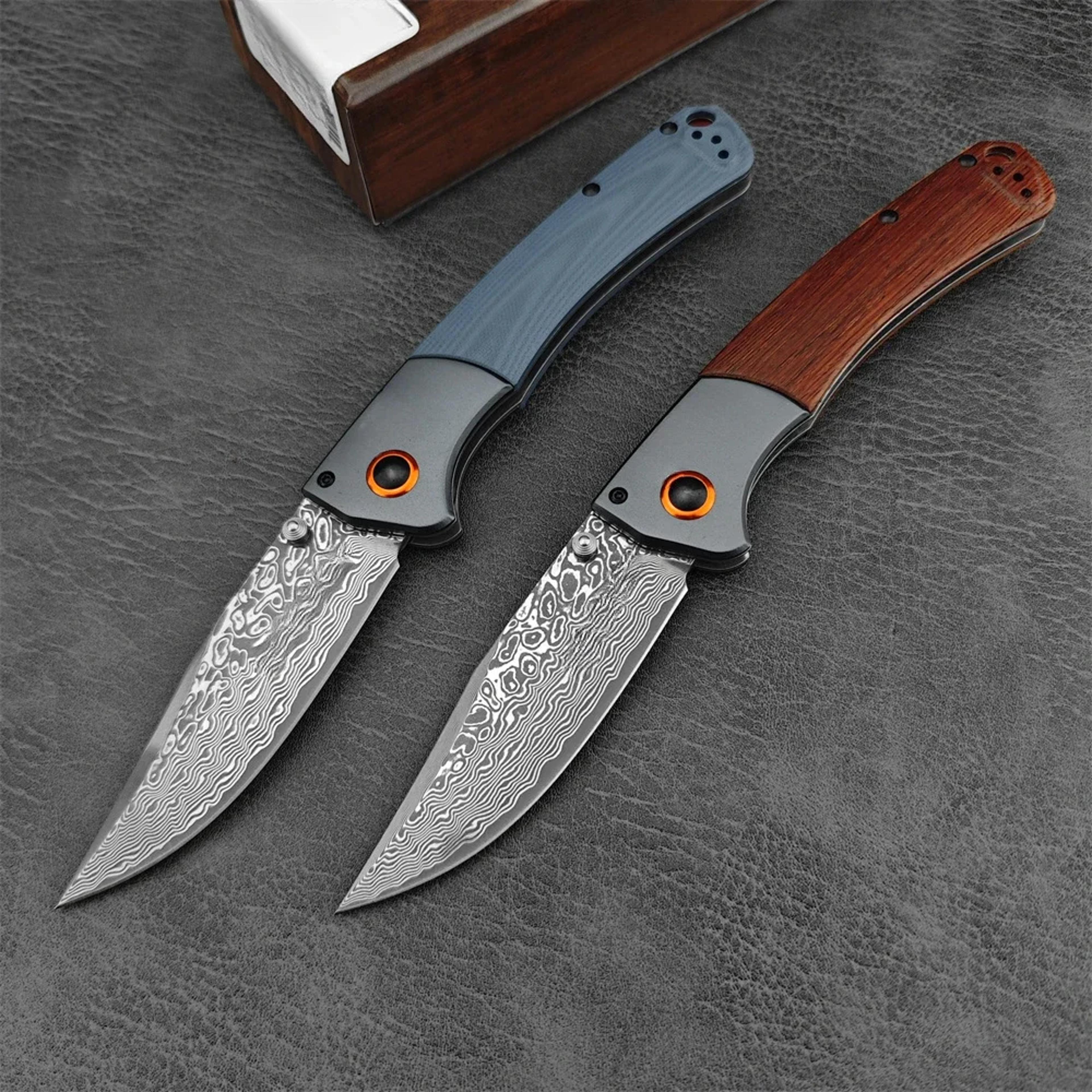 steel blade bm crooked river folding knife with wooden handles tactical edc pocket knife for camping & outdoor