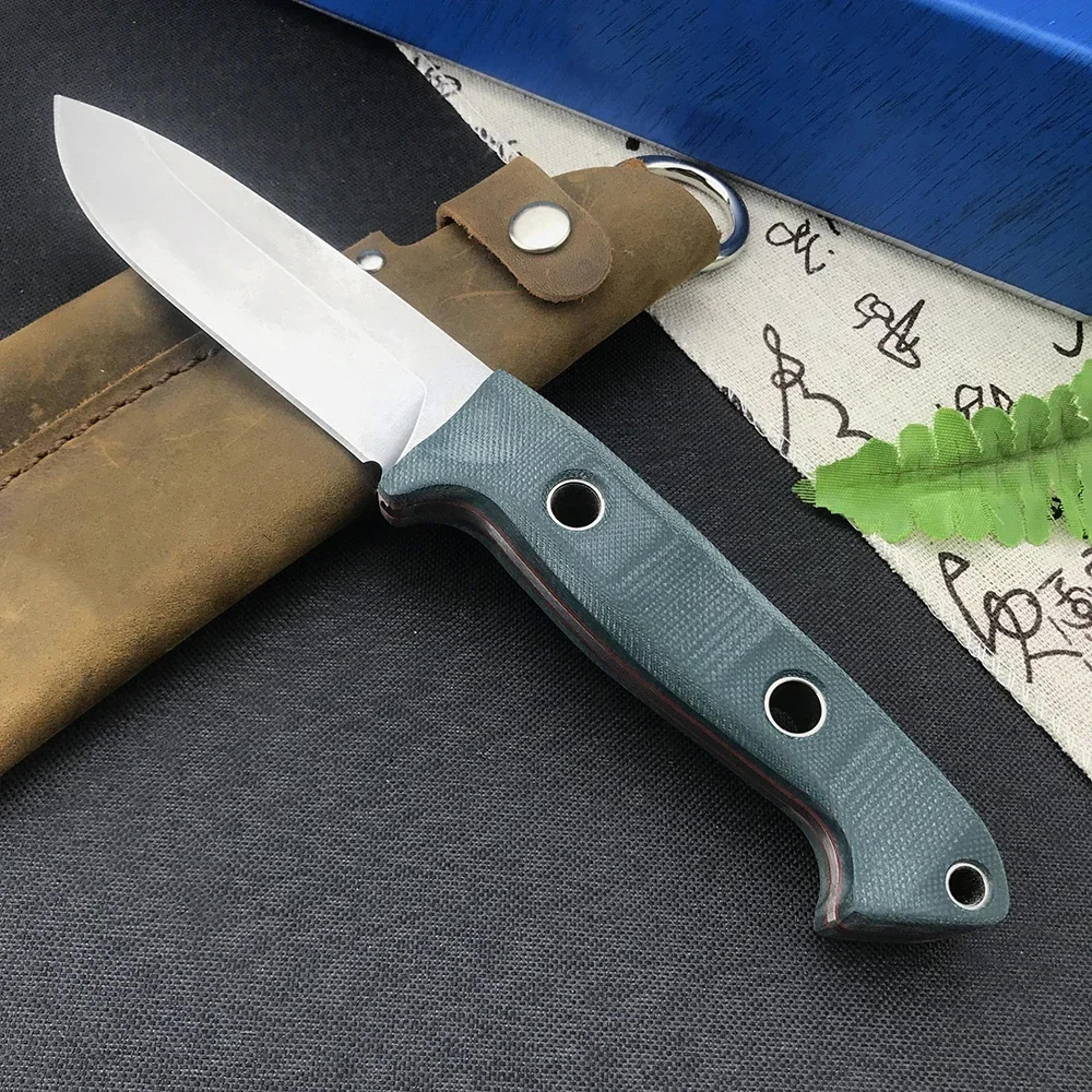 fixed blade survival knife with sheath wilderness edc, rescue & hunting knife