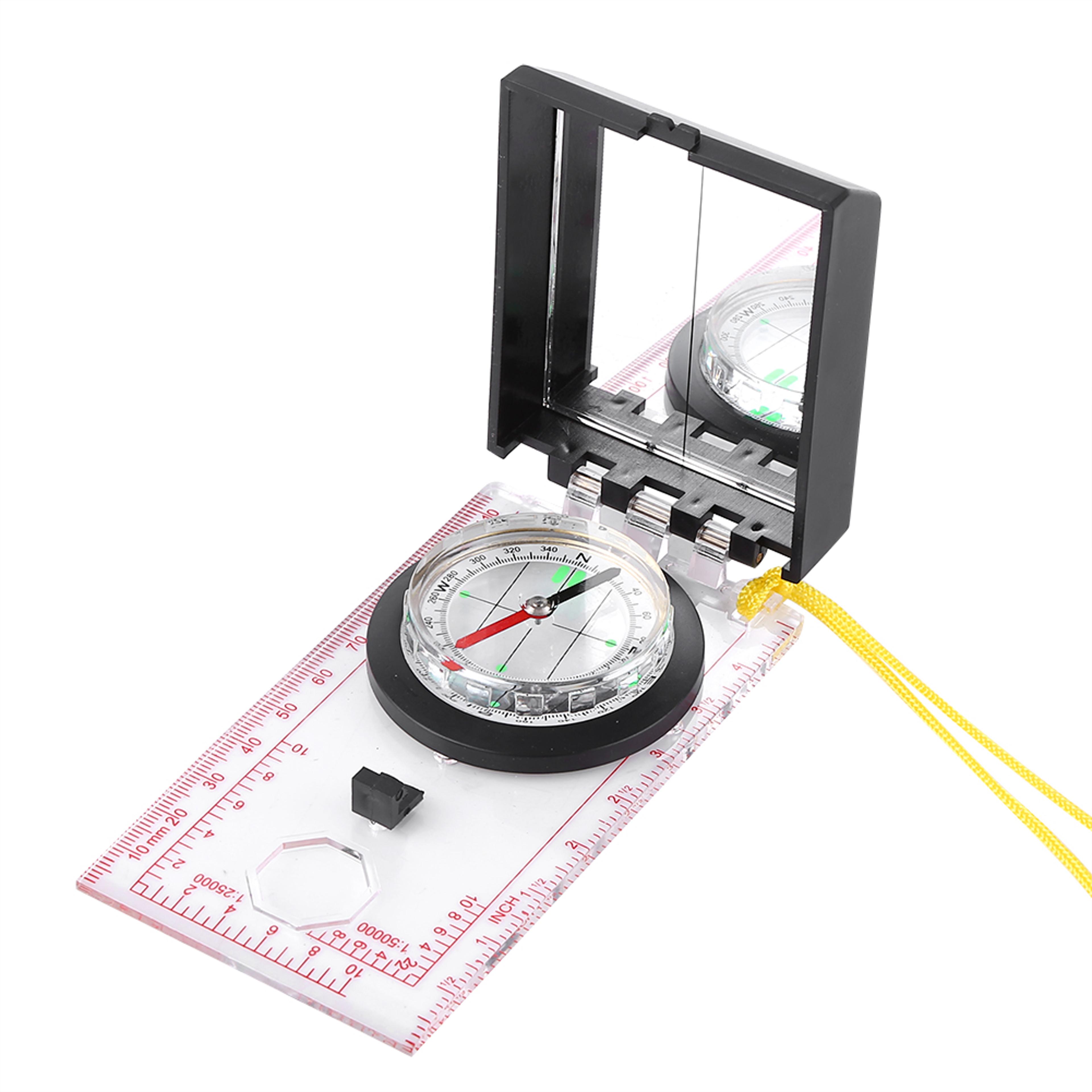 multifunctional emergency kit with mapping ruler and mirror for outdoor activities