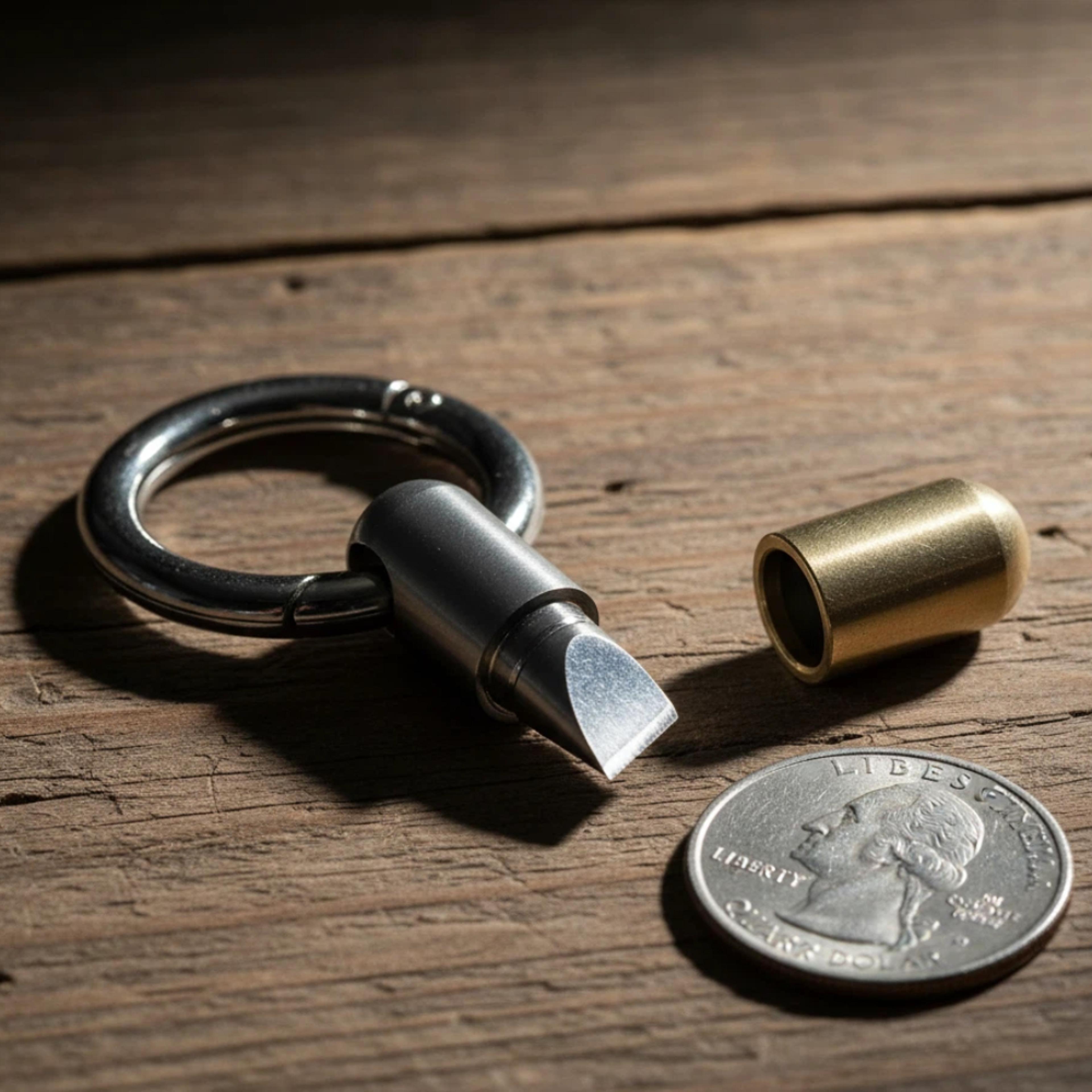 mini capsule brass keychain edc pocket knife compact survival tool & parcel opener