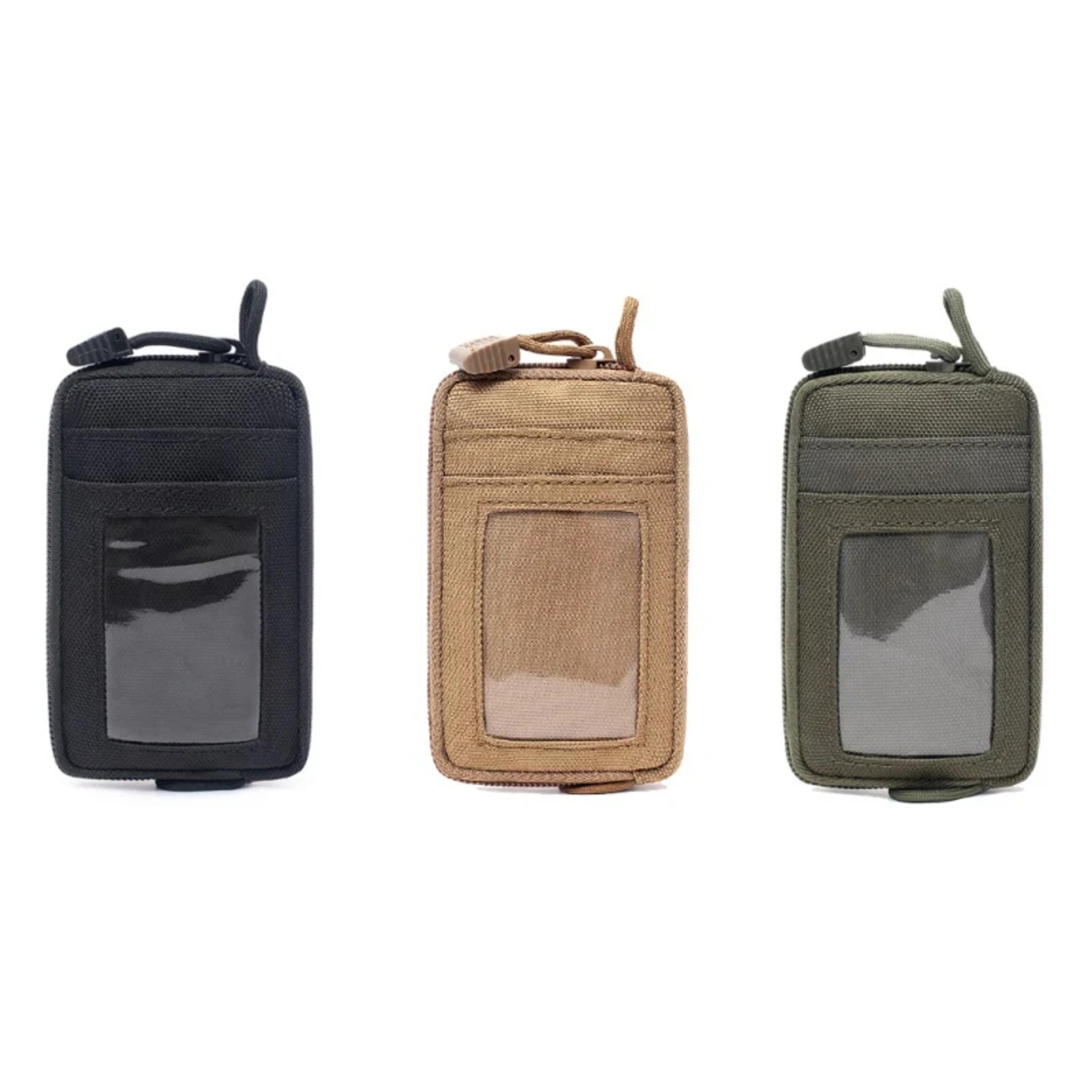 waterproof tactical edc pouch with card slots & zippered travel wallet
