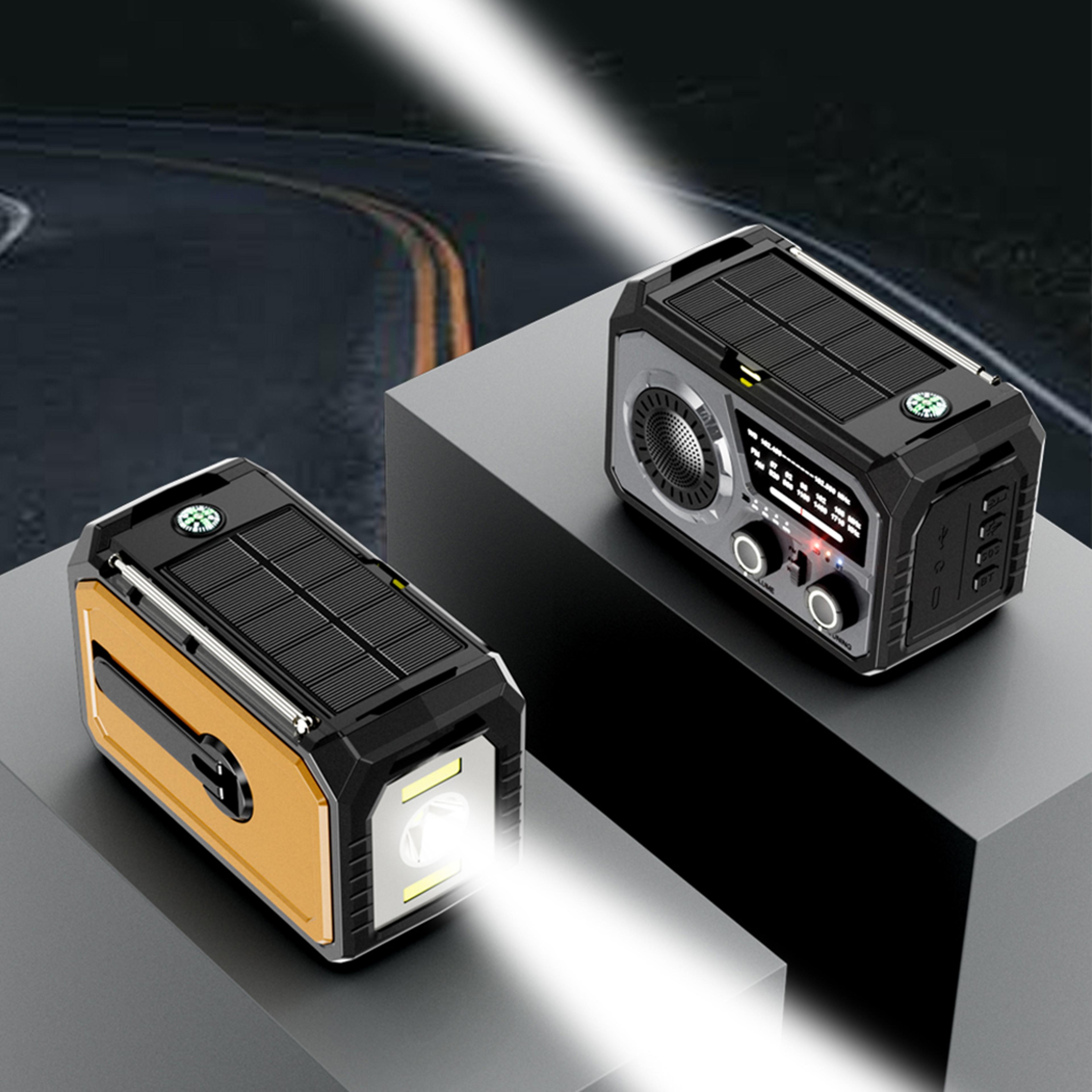 stormready emergency weather radio with hand crank, solar charging and sos light