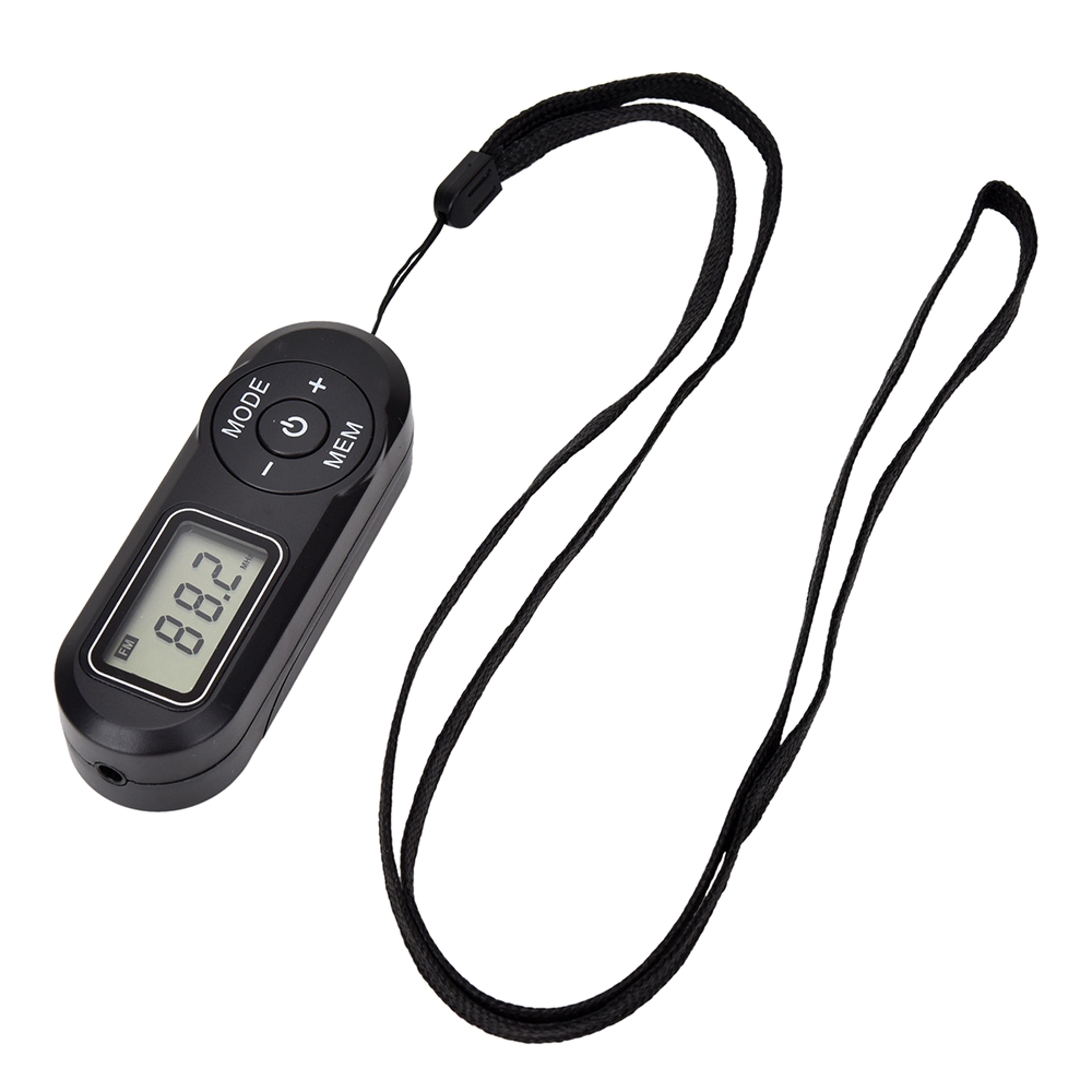 portable fm radio with lcd display and headphones
