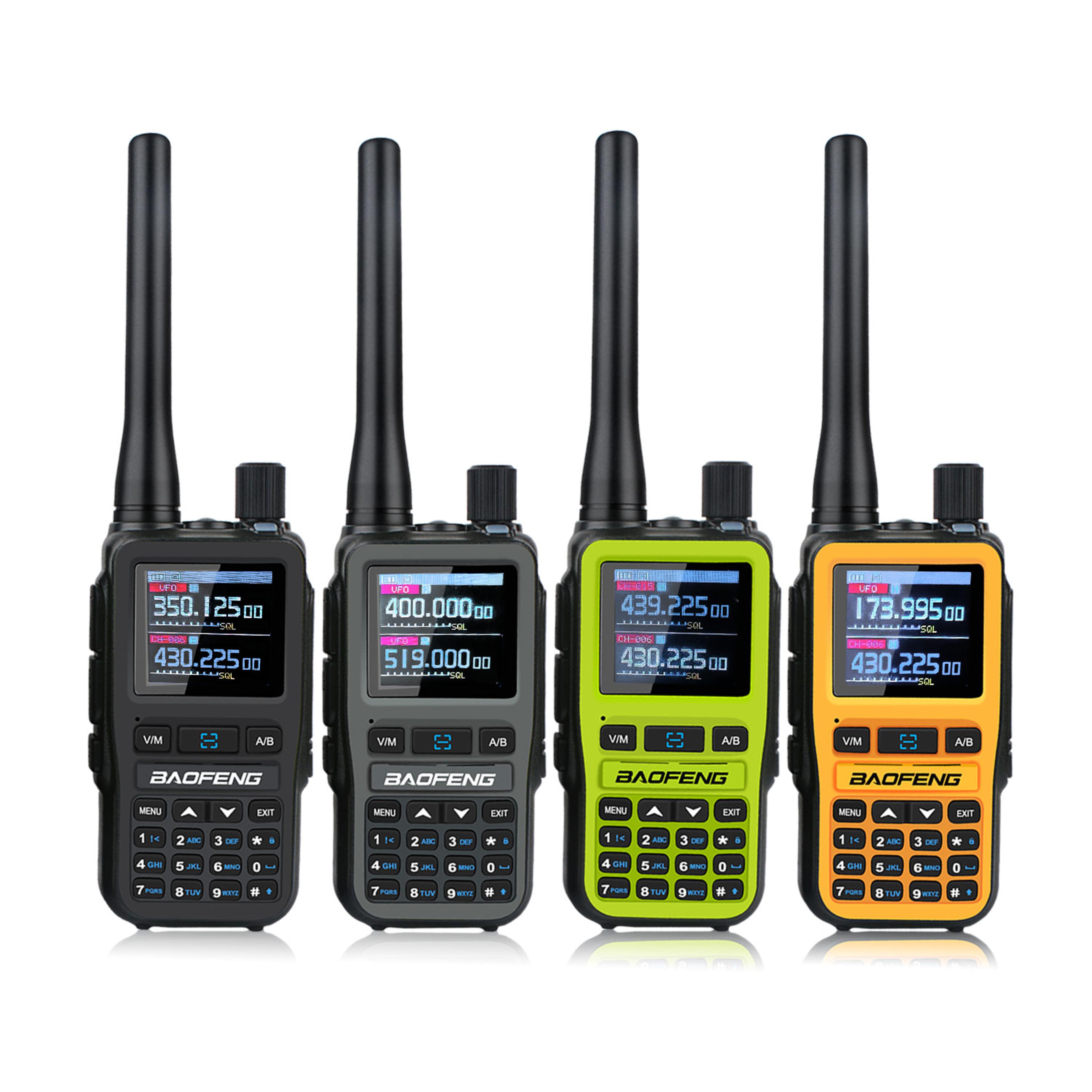 compact dual band walkie talkie with vox & type-c charging amateur radio, air band.