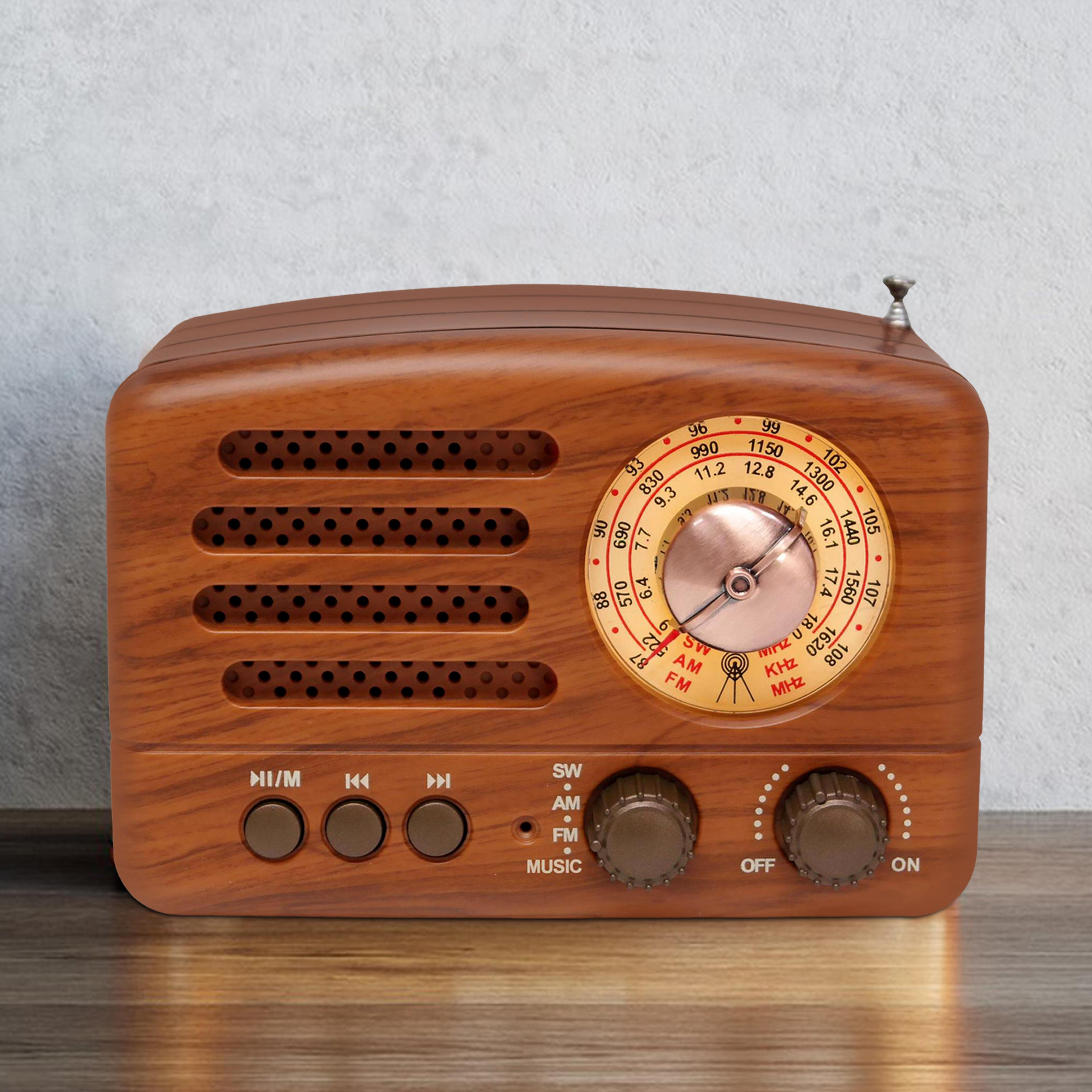 rechargeable portable bluetooth fm am radio with stereo sound & player