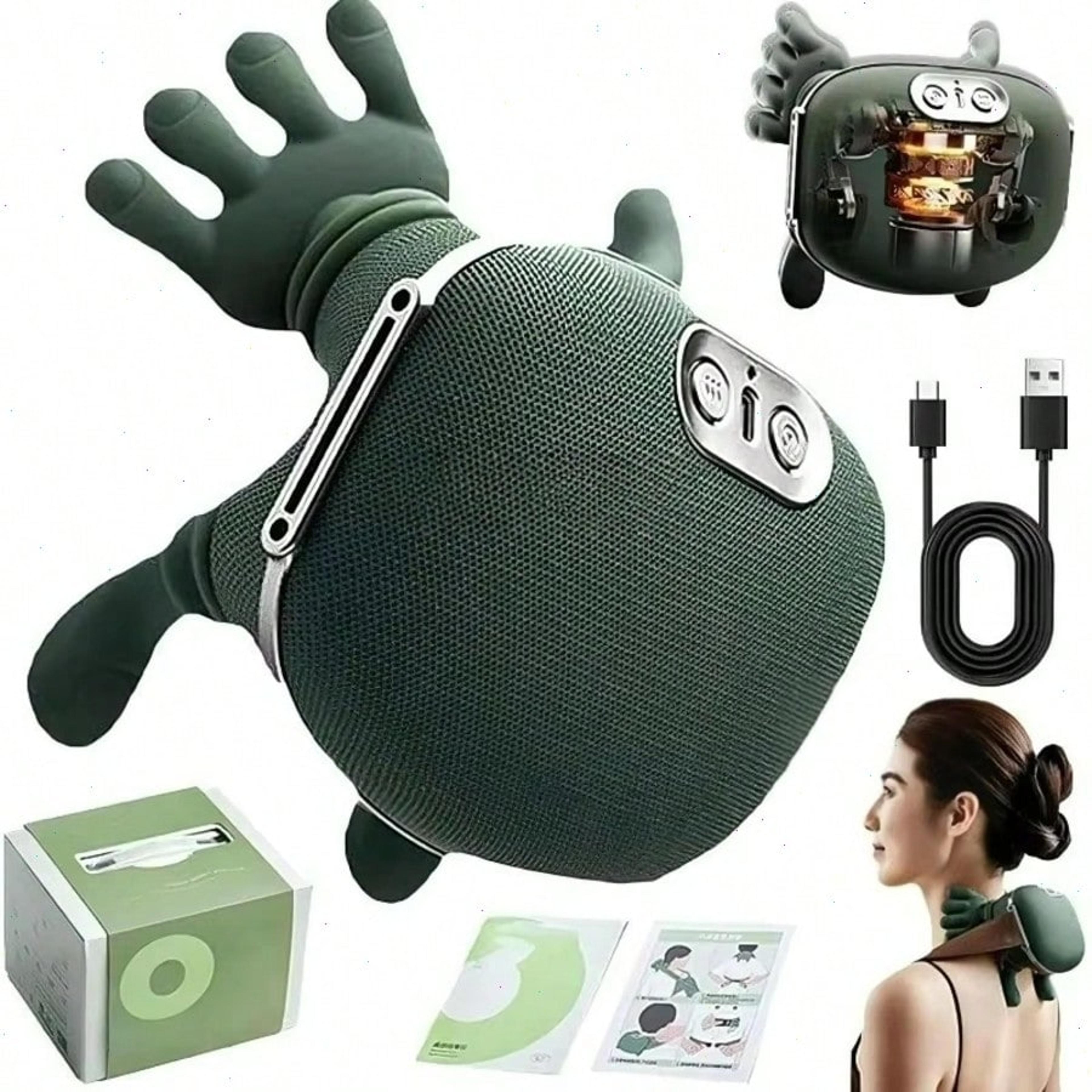 cordless heated neck and shoulder massager with deep tissue kneading