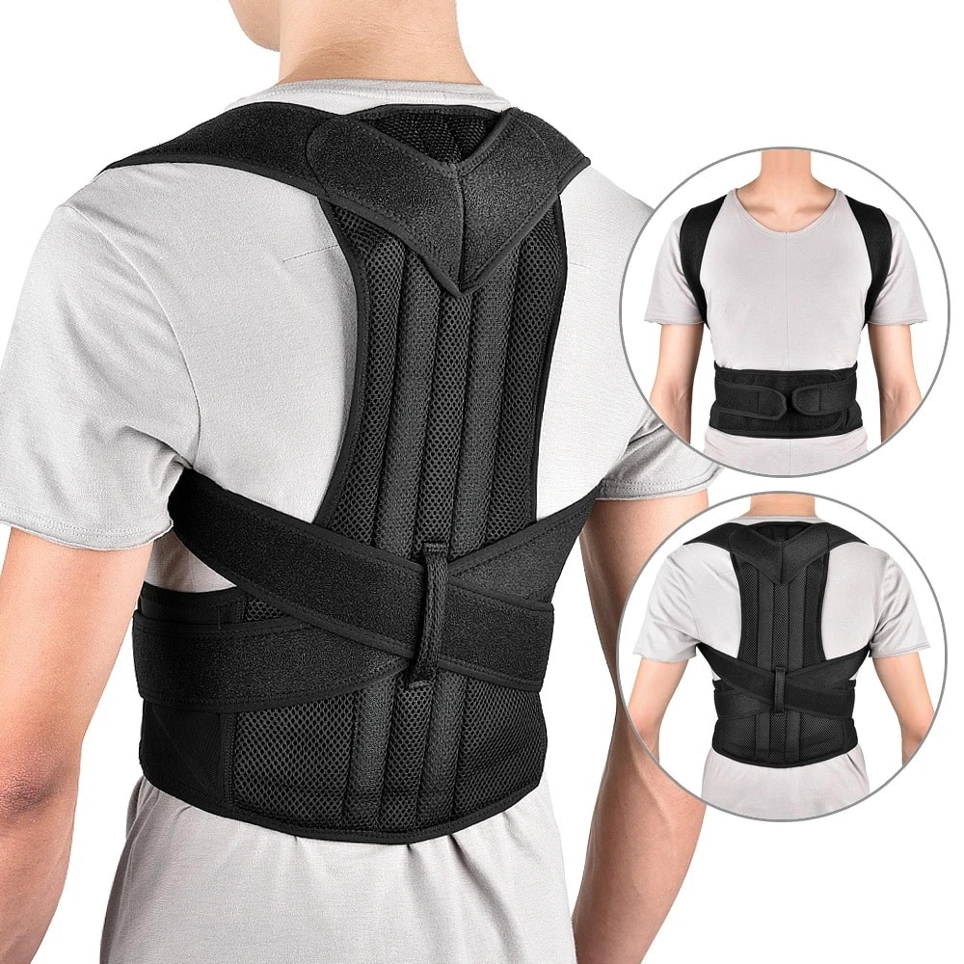 adjustable back support vest with lumbar posture corrector & neck stretcher
