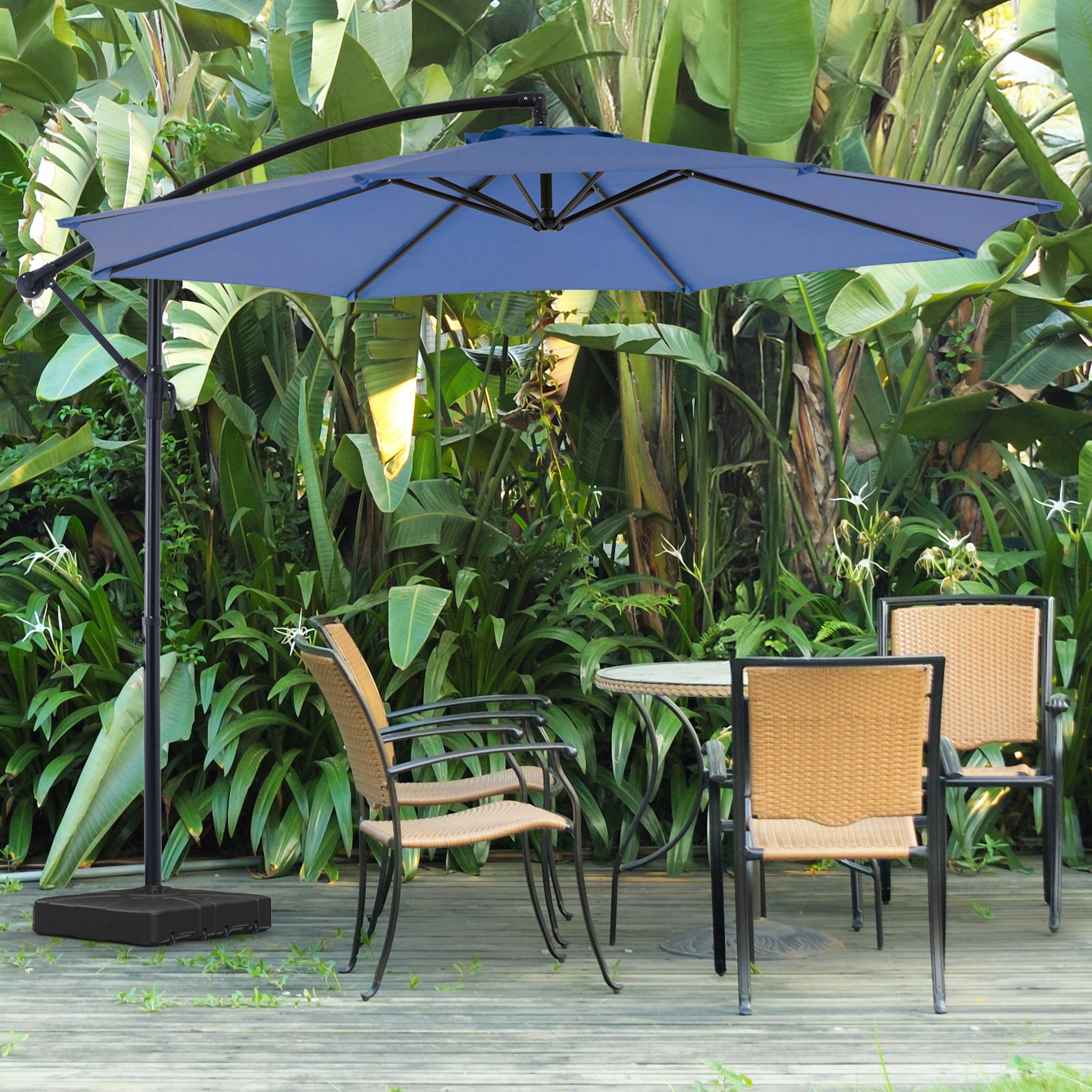 outdoor cantilever umbrella with easy tilt adjustment & uv protection