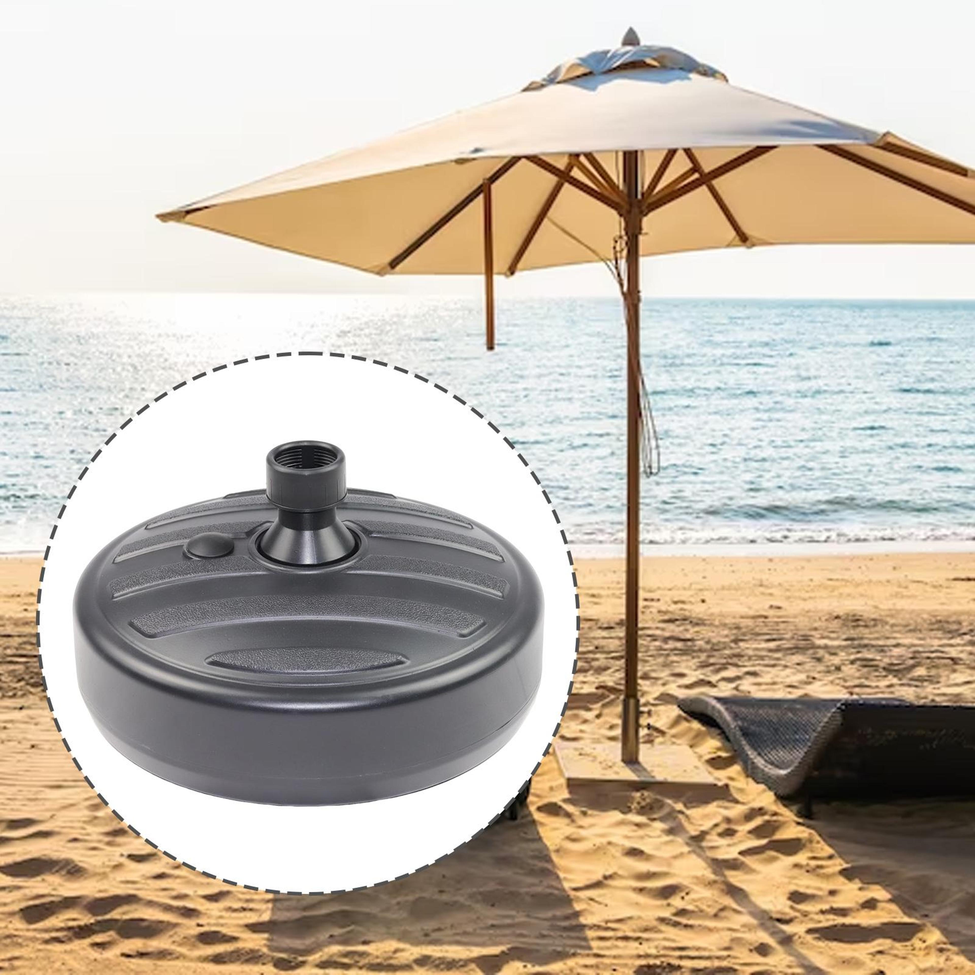heavy duty sand/water filled umbrella pole holder for outdoor patio, yard, beach & lawn parasol support