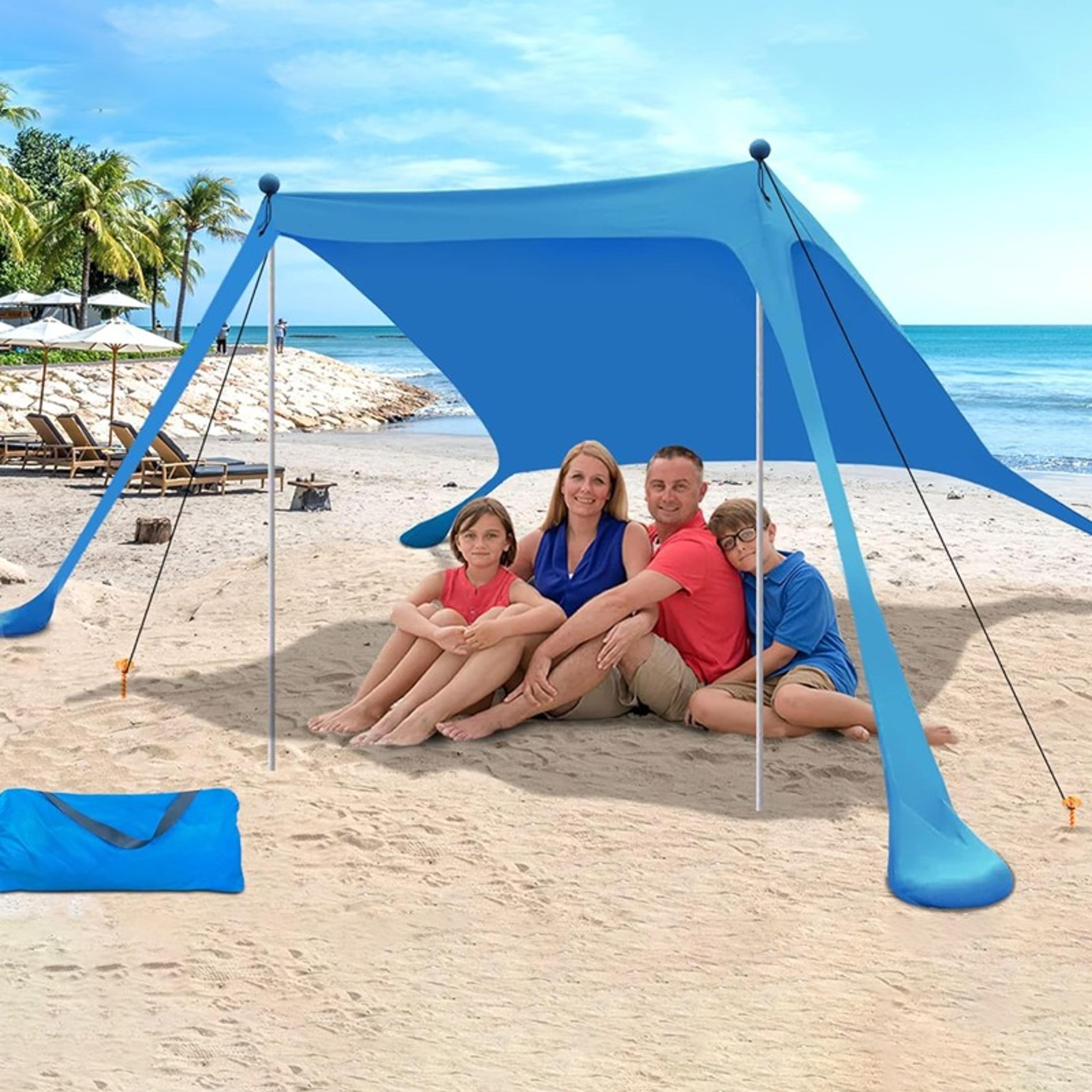 portable beach tent sun protection & windproof awning for camping & picnic