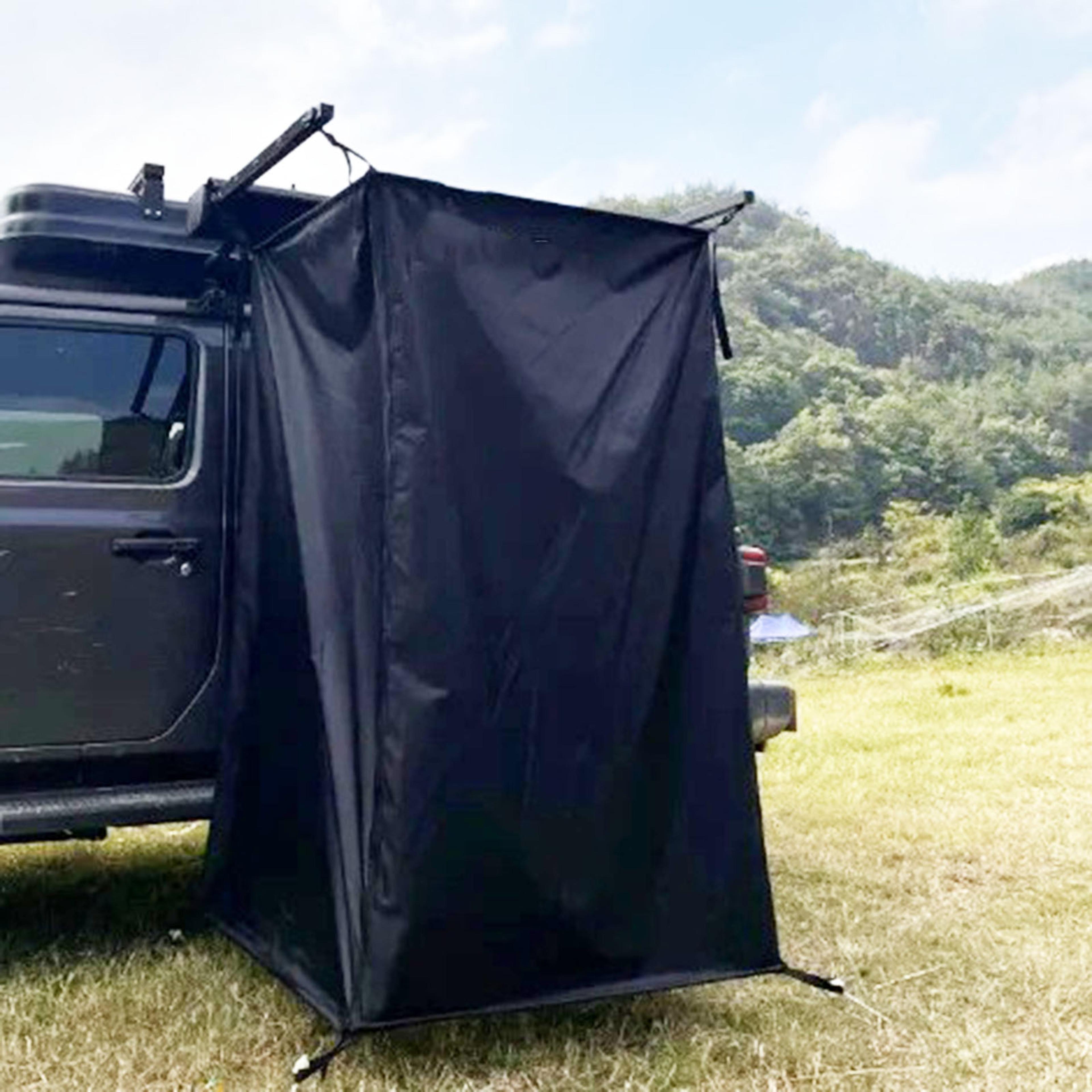 portable vehicle side shower tent for rvs, vans, and tailgates outdoor camping restroom & changing room shelter