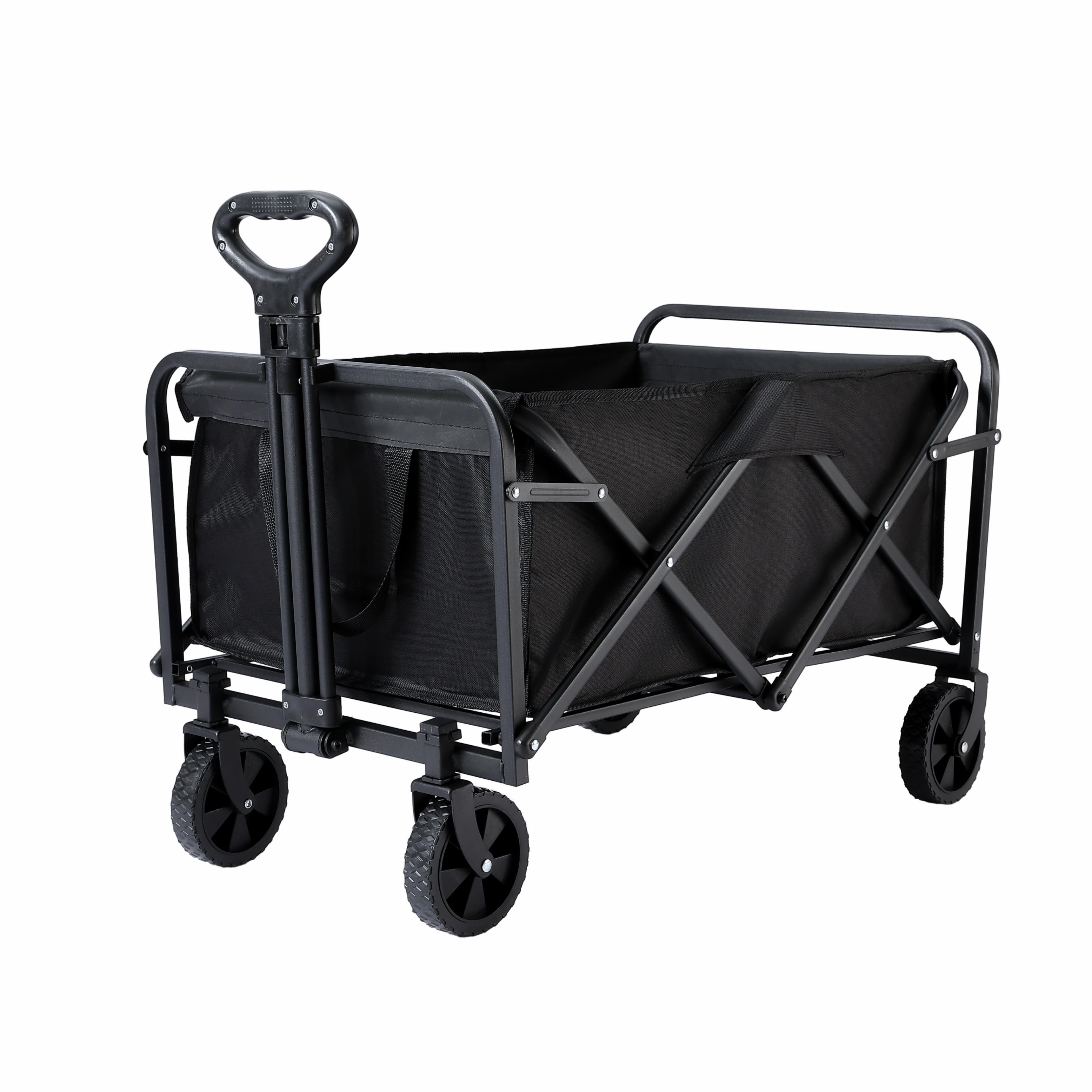 heavy duty collapsible wagon cart with all terrain wheels for camping, beach and grocery runs