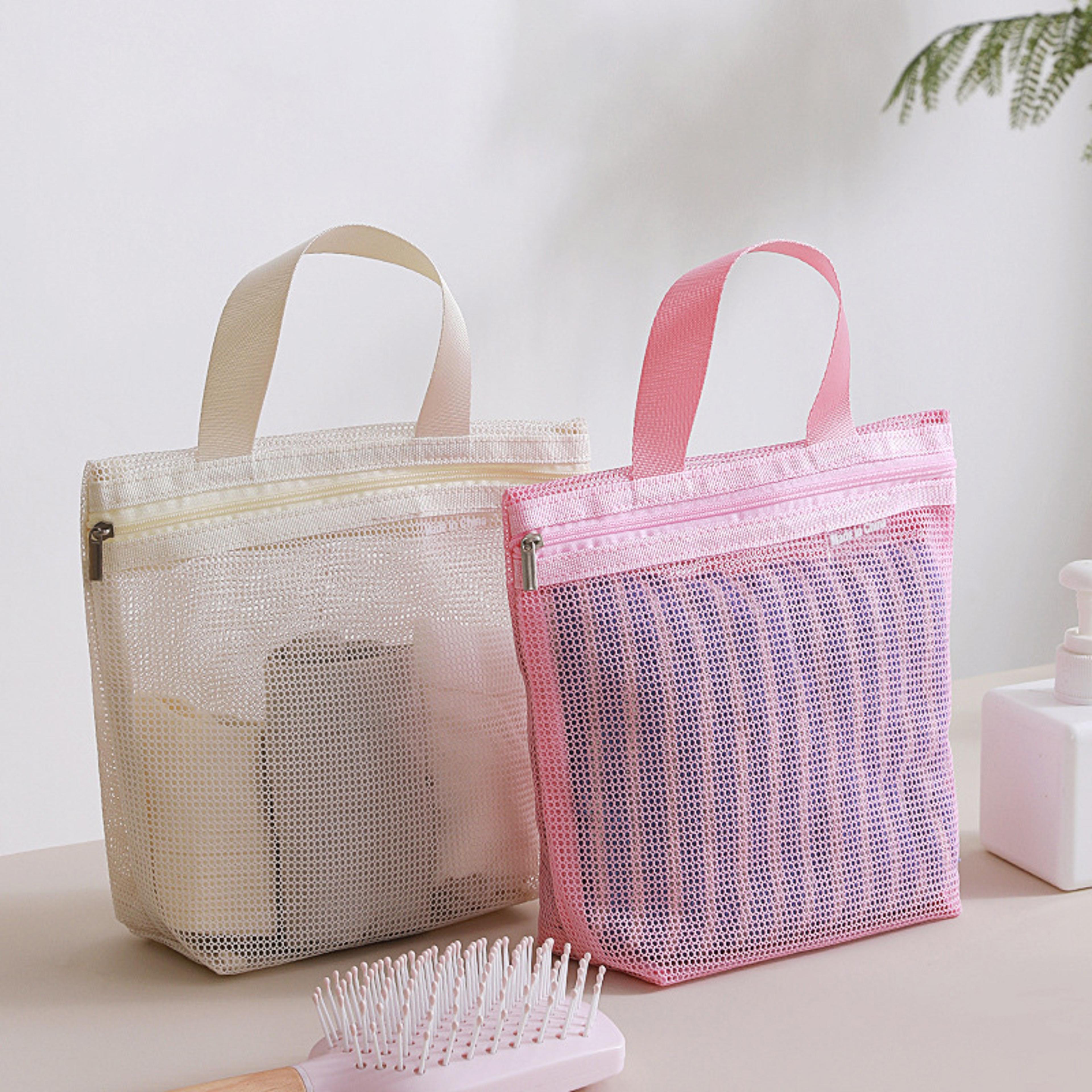 quick-dry mesh shower caddy hanging toiletry bag for travel gym beach