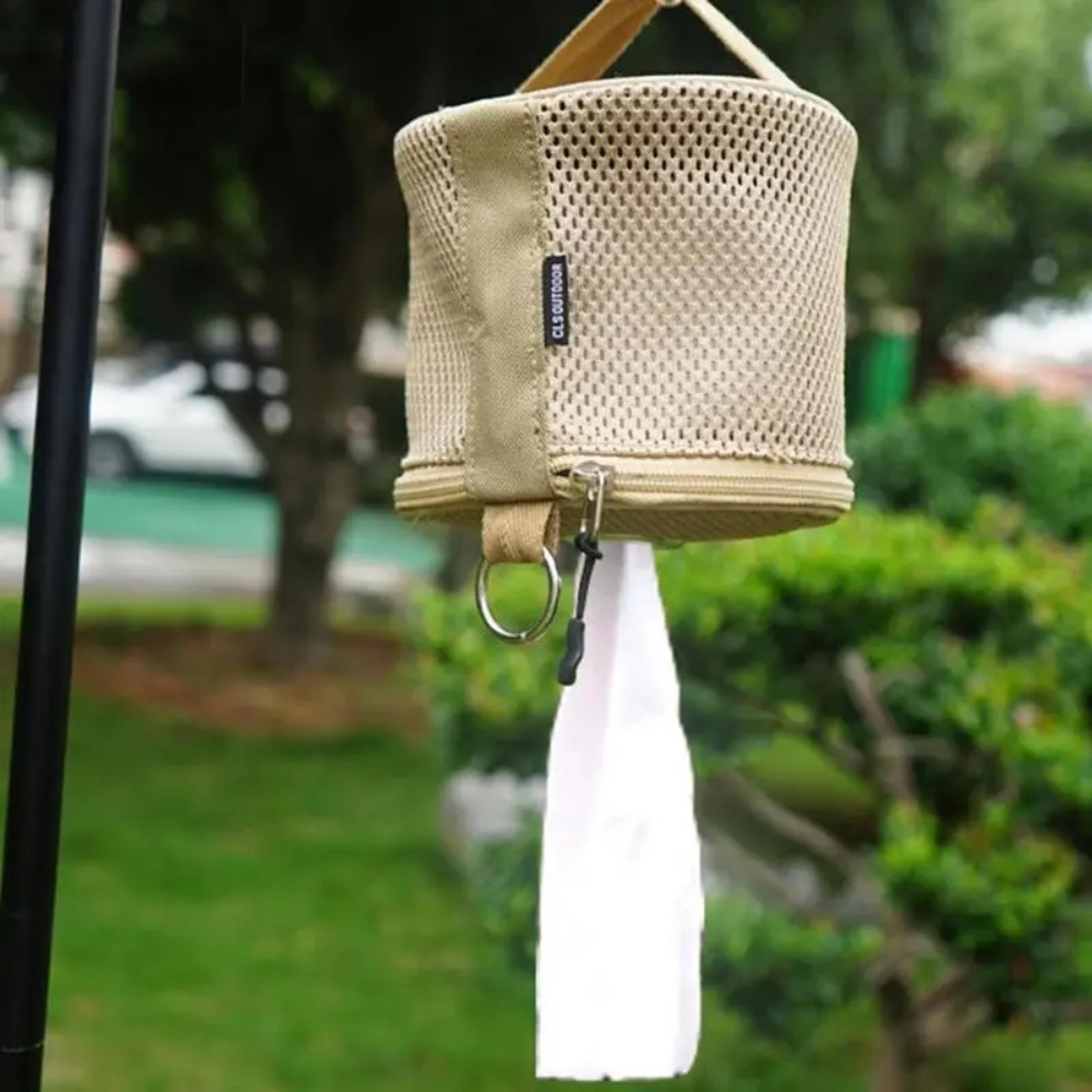 camping tissue holder portable tissue case with hook for tent and outdoor use
