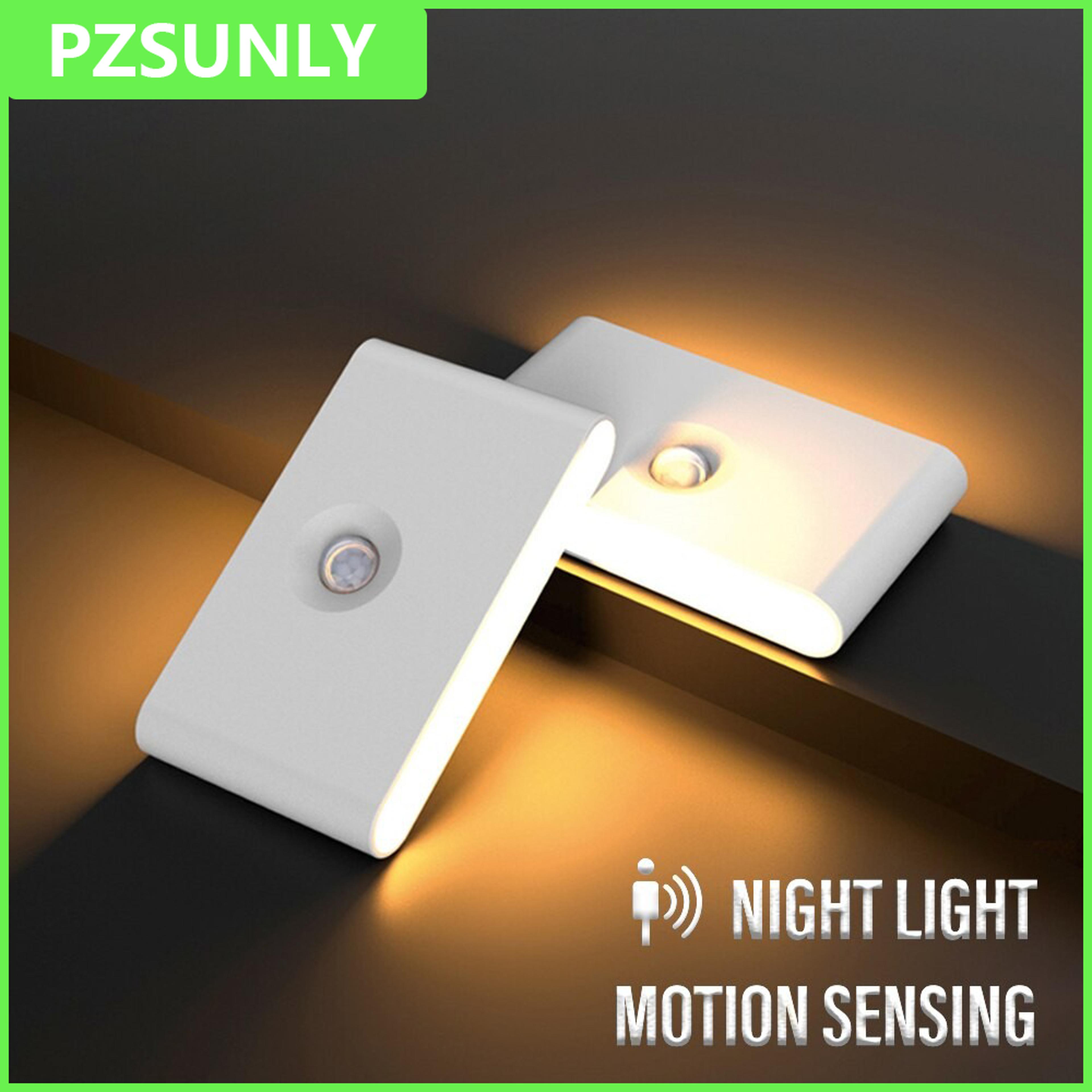 motion sensor night light rechargeable wall light wireless led wall lamp with usb type c charging