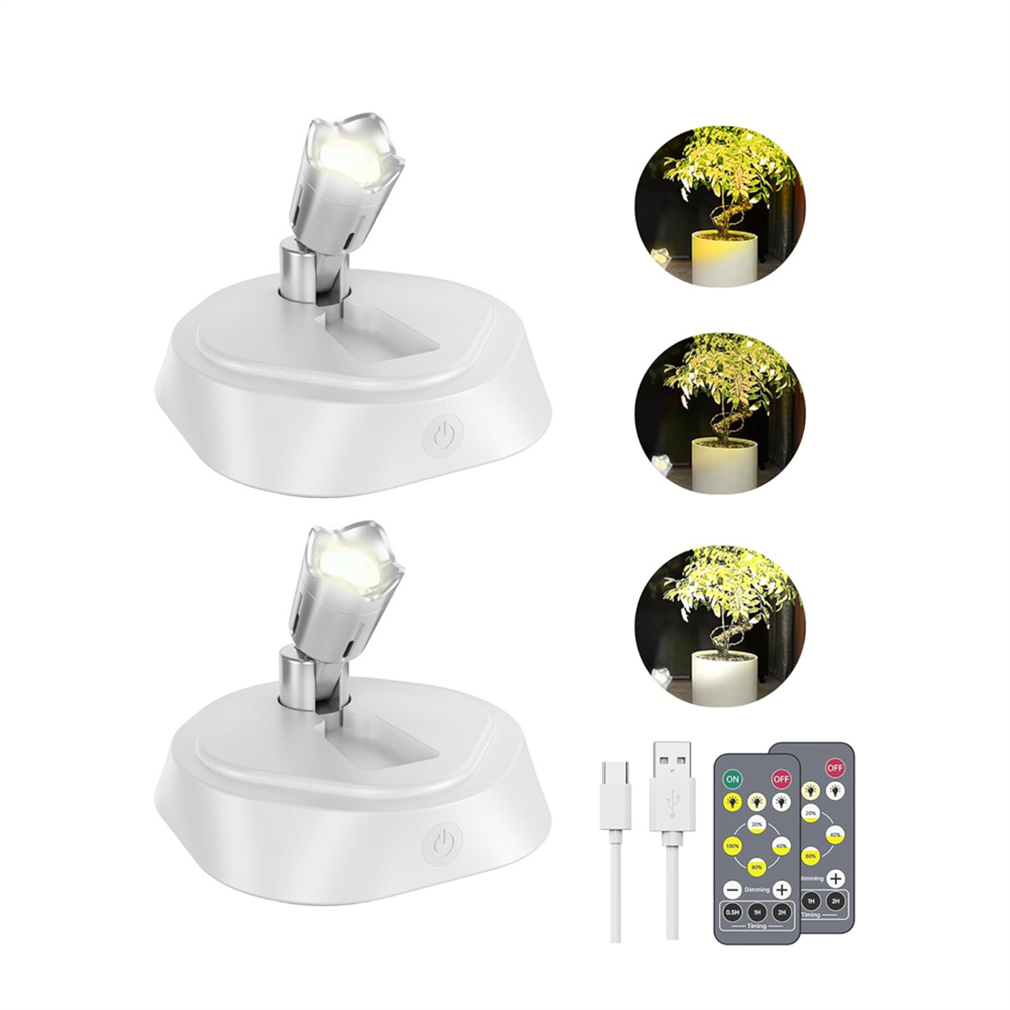 rechargeable led spotlights with remote 2 pack wireless picture light for art display & indoor accent lighting